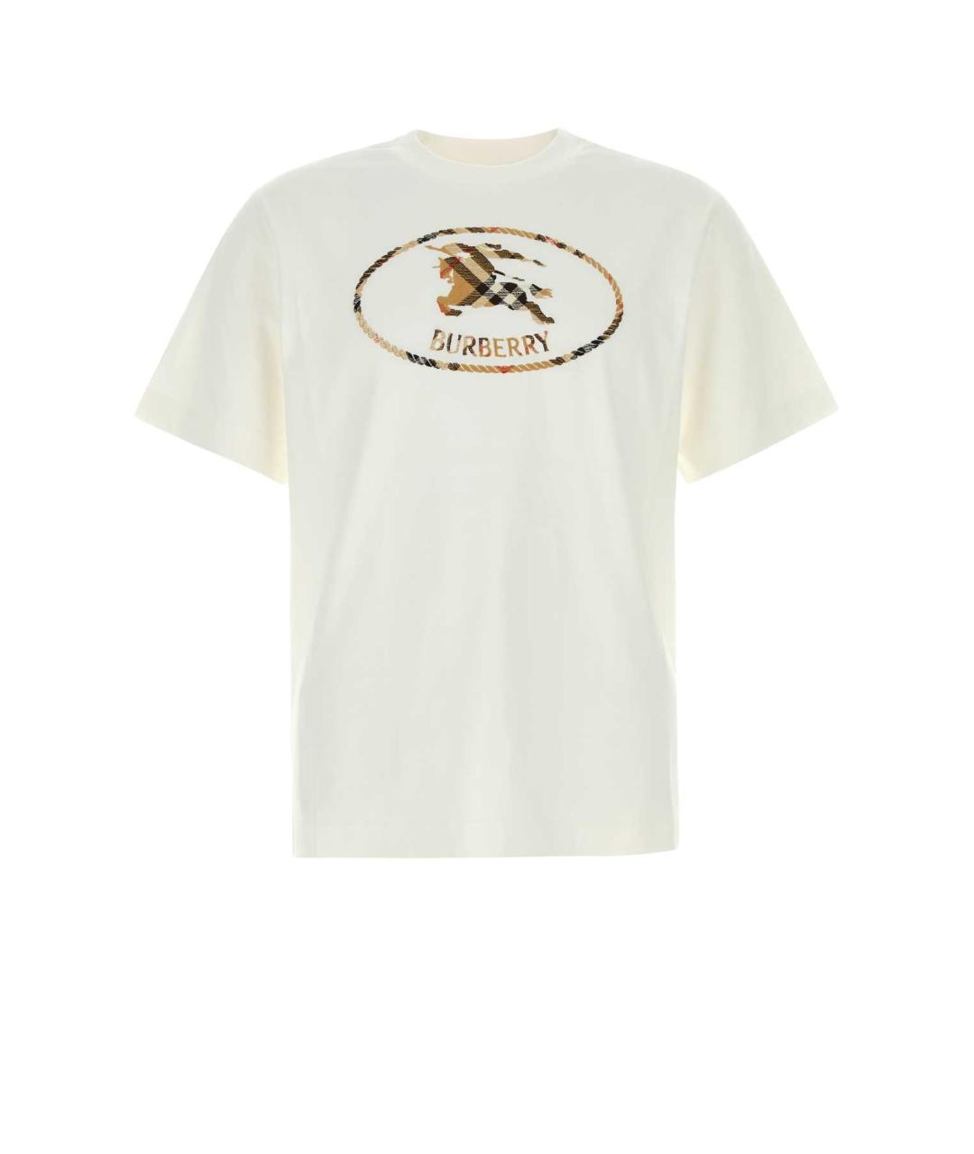 BURBERRY Белая хлопковая футболка, фото 1