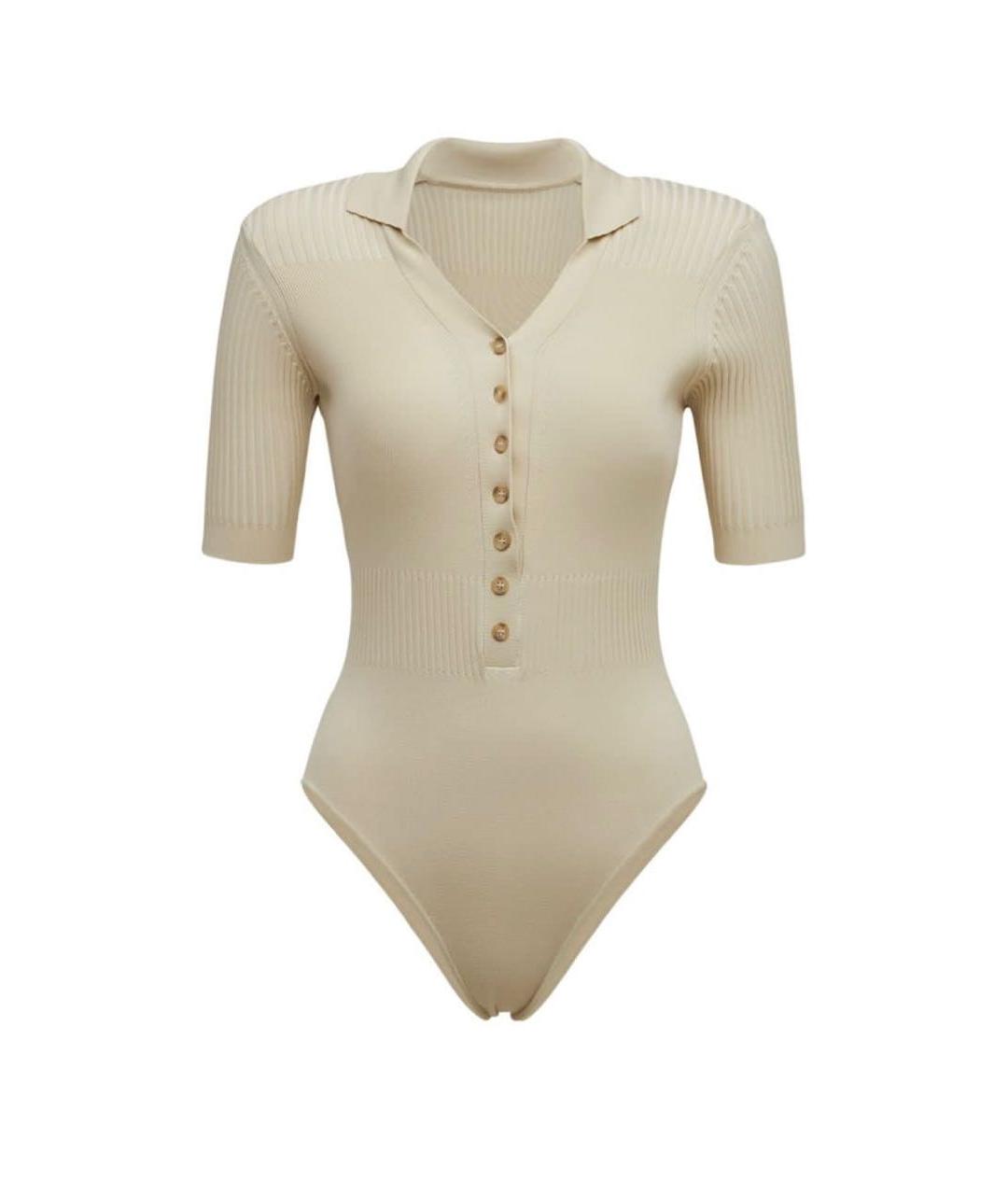 JACQUEMUS Бежевая вискозная футболка, фото 2