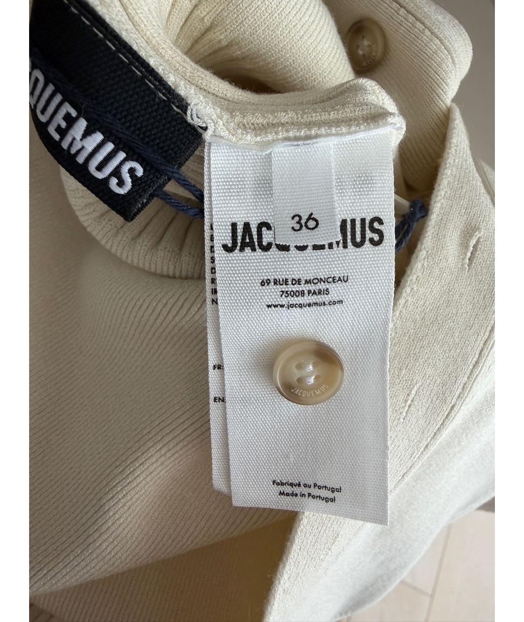 JACQUEMUS Бежевая вискозная футболка, фото 6