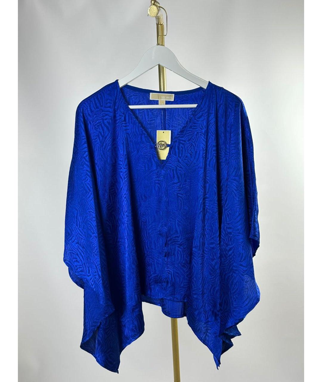 MICHAEL MICHAEL KORS Синяя полиэстеровая блузы, фото 2