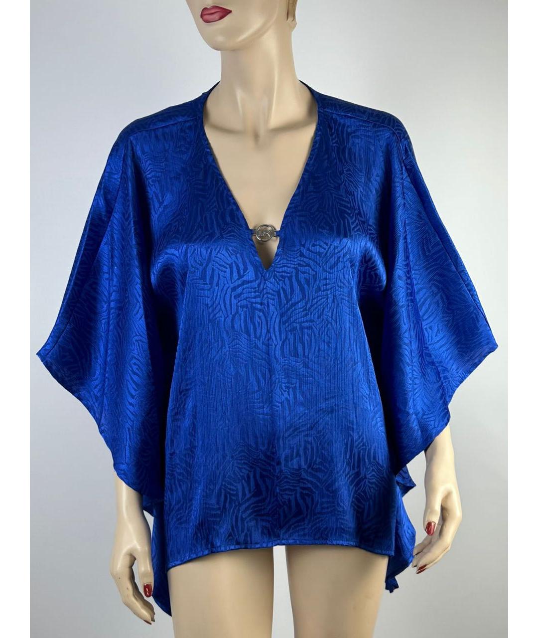 MICHAEL MICHAEL KORS Синяя полиэстеровая блузы, фото 9