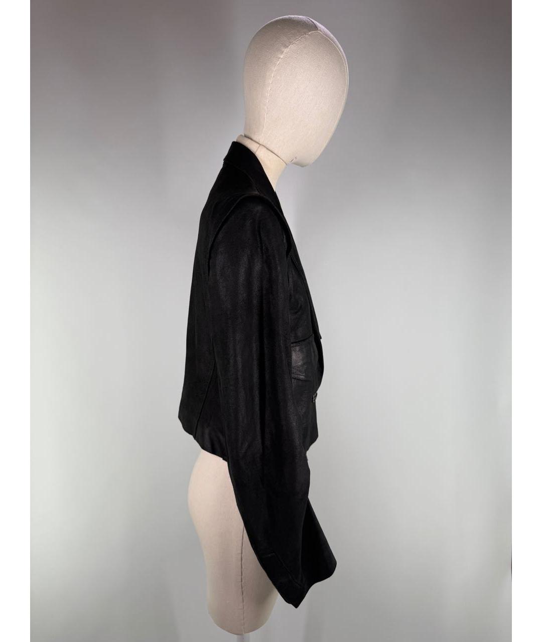 ANN DEMEULEMEESTER Черная кожаная куртка, фото 4