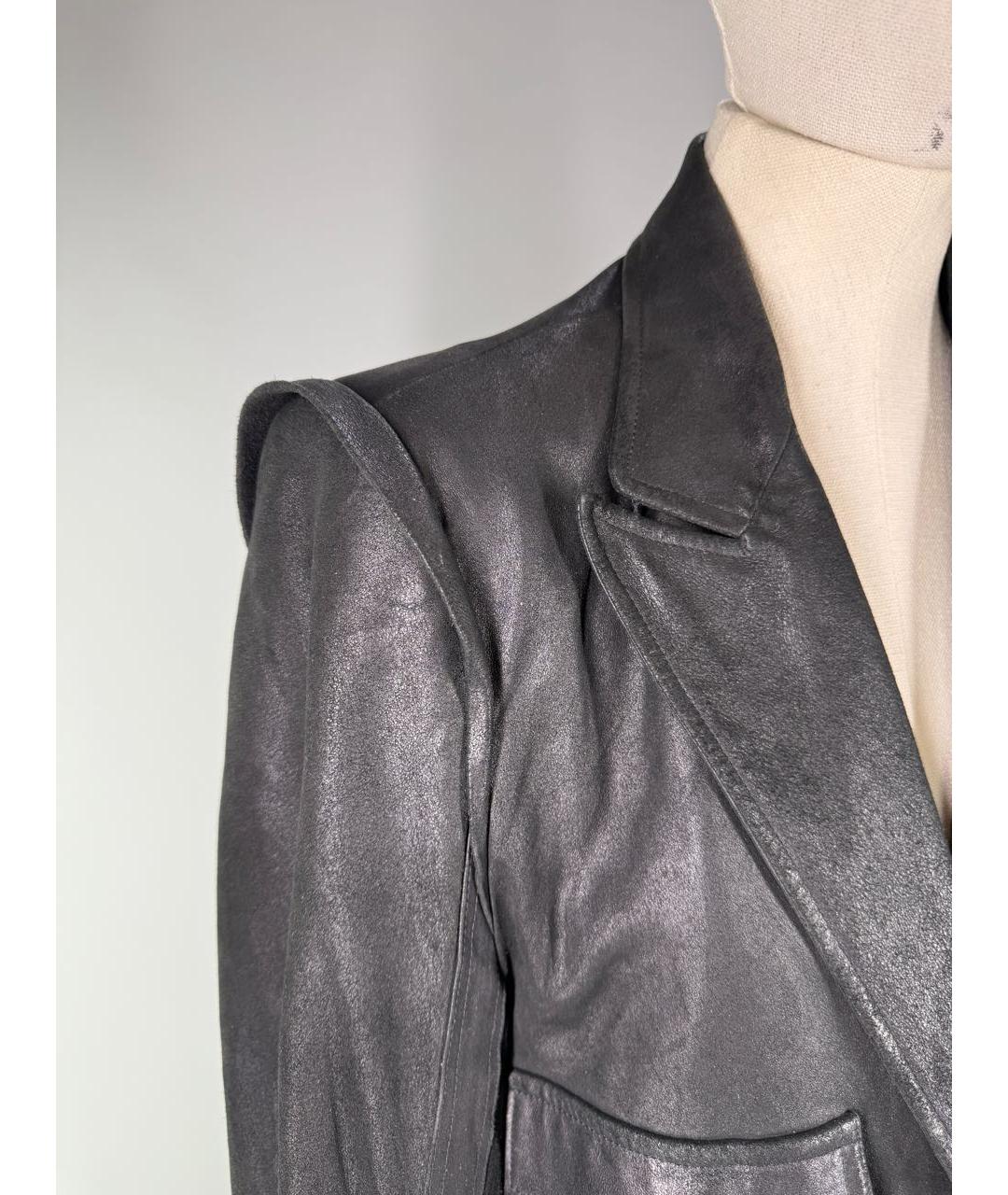 ANN DEMEULEMEESTER Черная кожаная куртка, фото 3