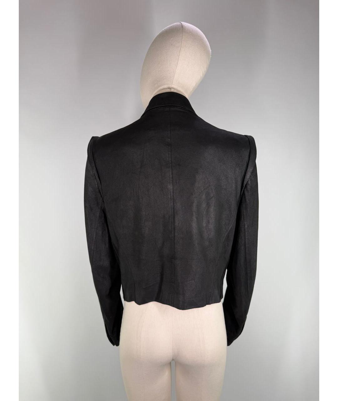 ANN DEMEULEMEESTER Черная кожаная куртка, фото 5