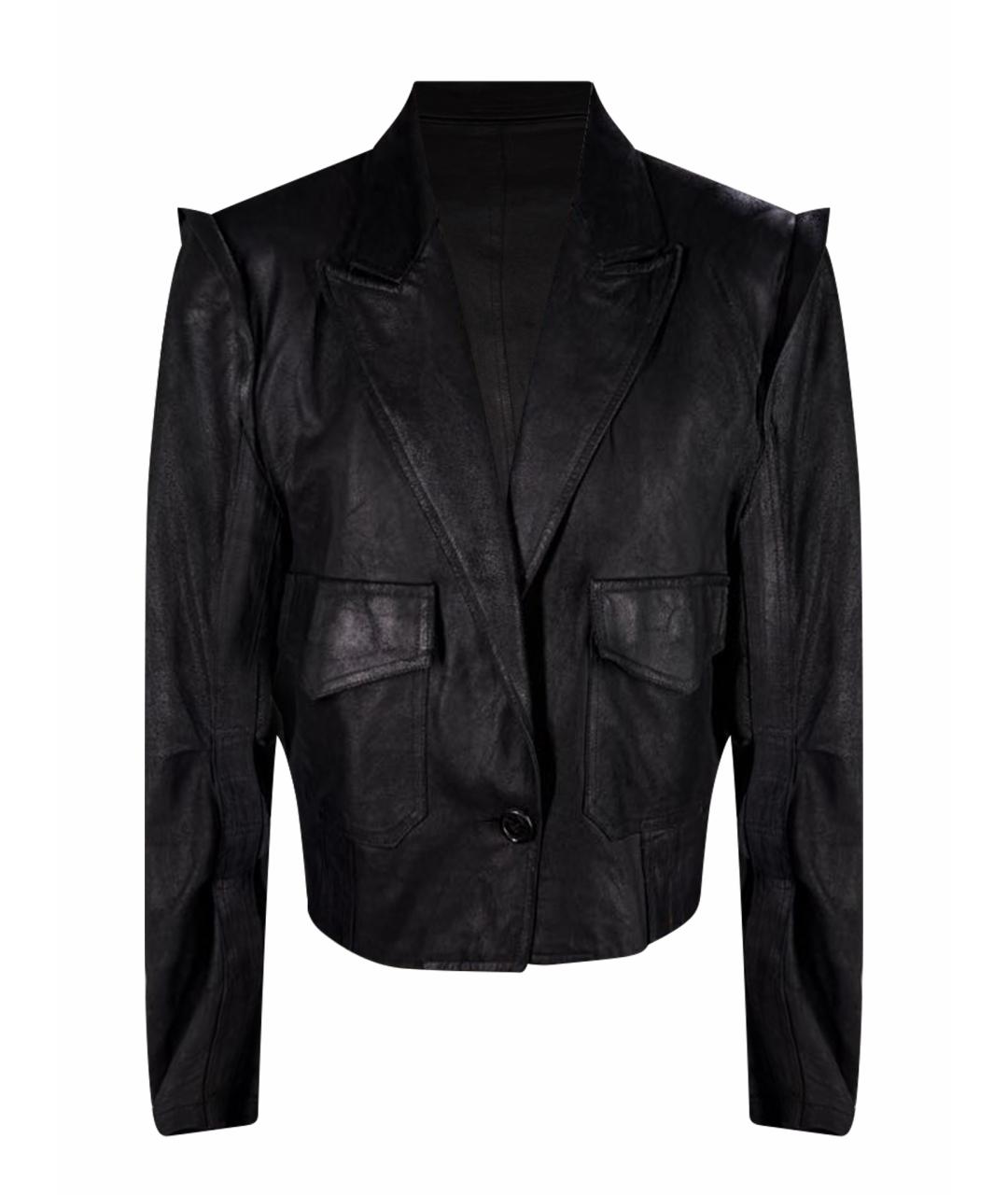 ANN DEMEULEMEESTER Черная кожаная куртка, фото 1