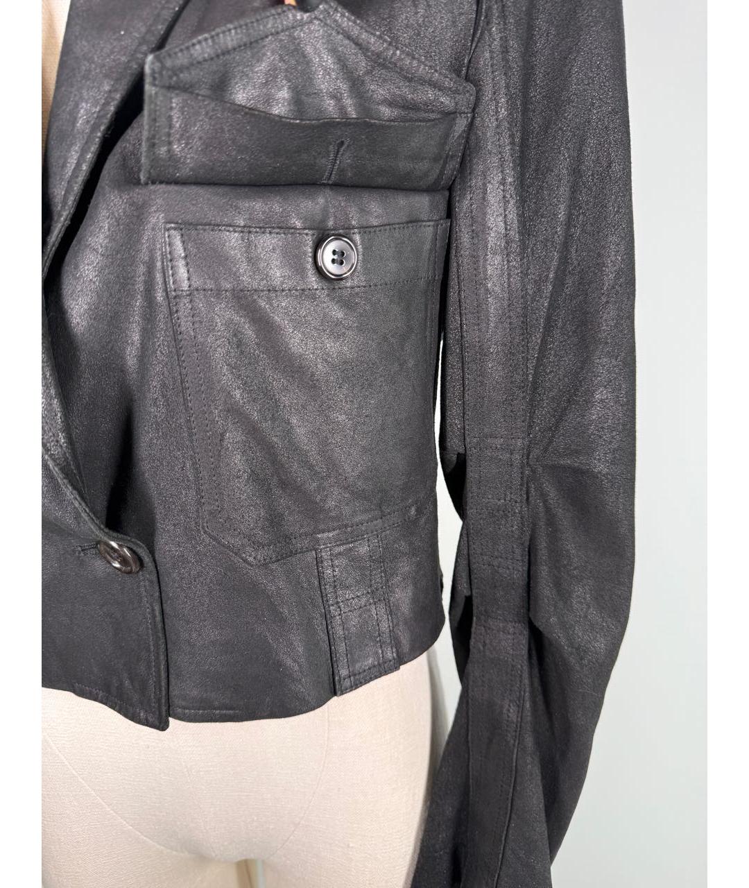 ANN DEMEULEMEESTER Черная кожаная куртка, фото 7