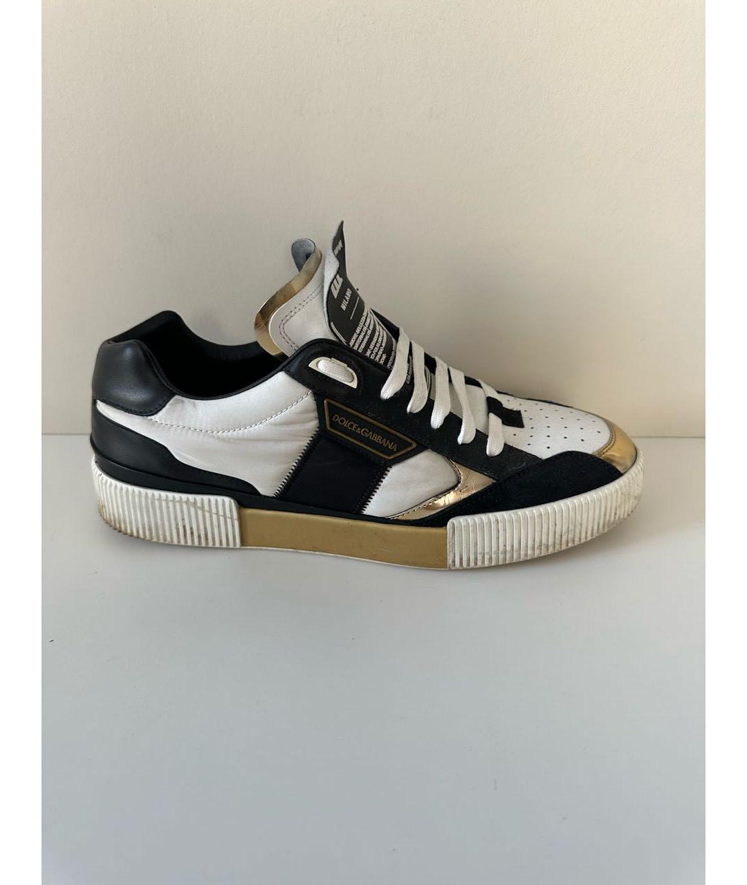 DOLCE&GABBANA Белые кожаные низкие кроссовки / кеды, фото 6