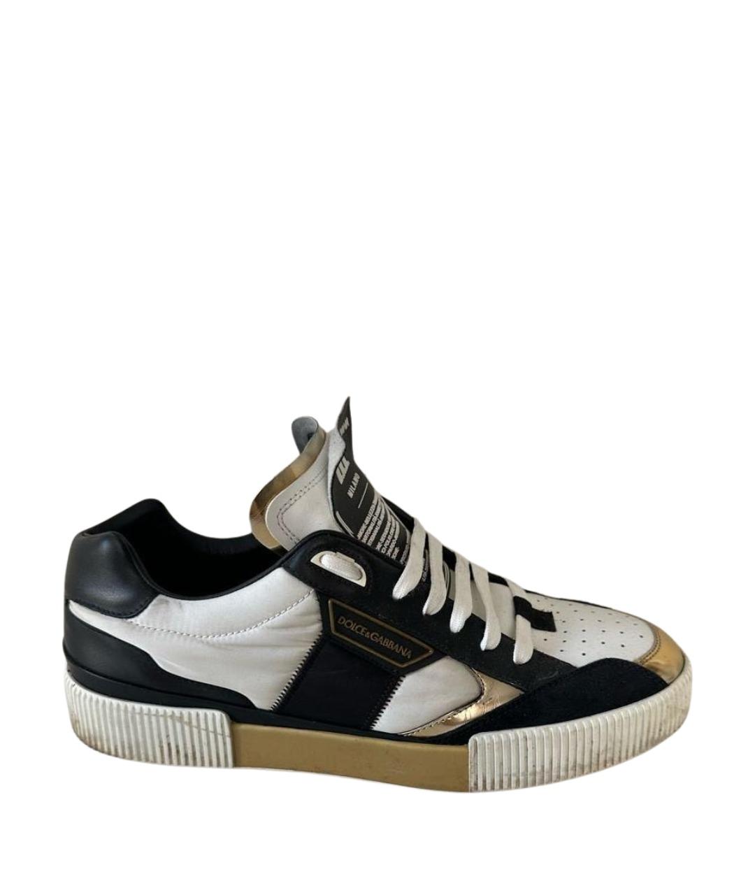 DOLCE&GABBANA Белые кожаные низкие кроссовки / кеды, фото 1