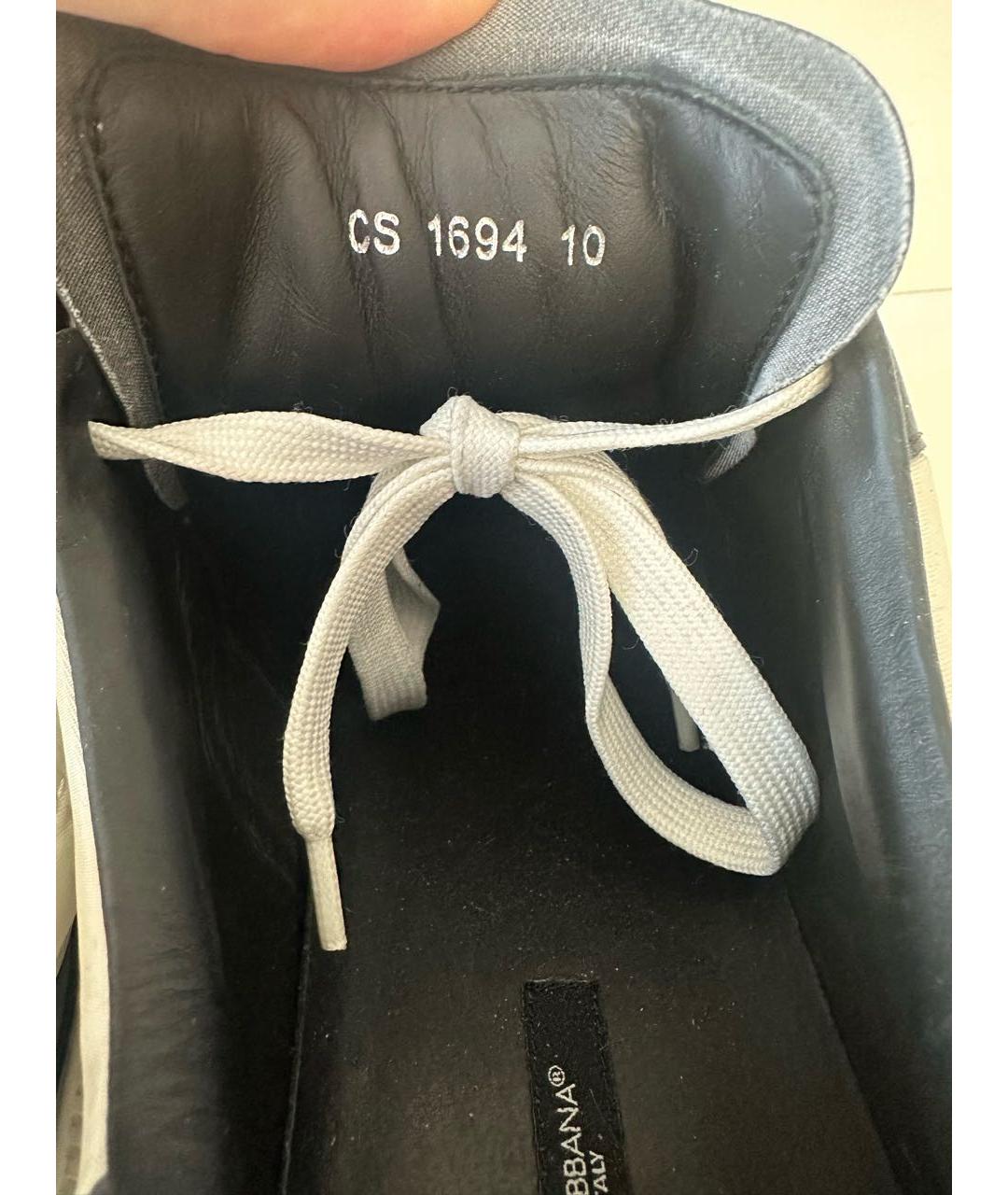 DOLCE&GABBANA Белые кожаные низкие кроссовки / кеды, фото 5