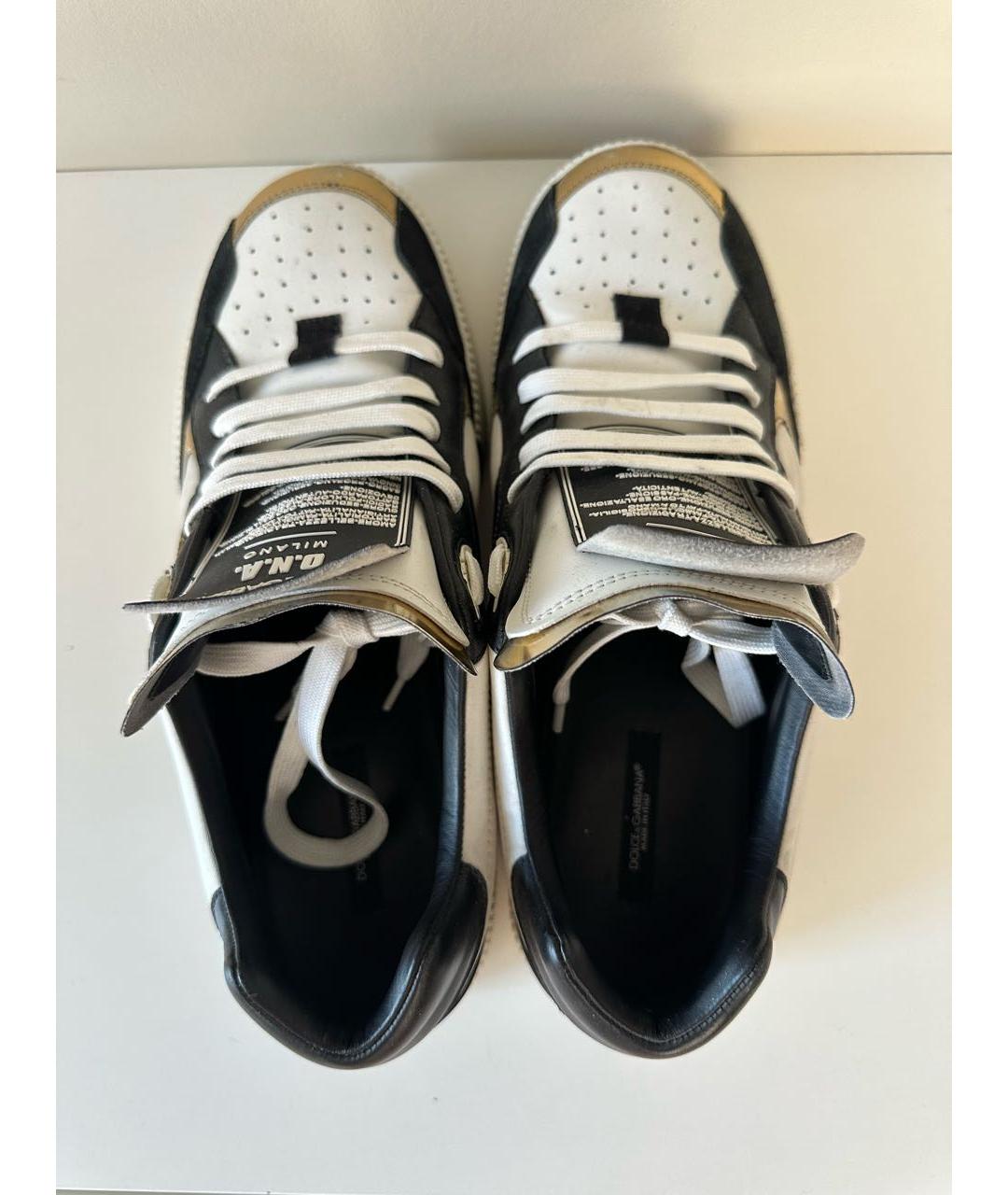 DOLCE&GABBANA Белые кожаные низкие кроссовки / кеды, фото 3