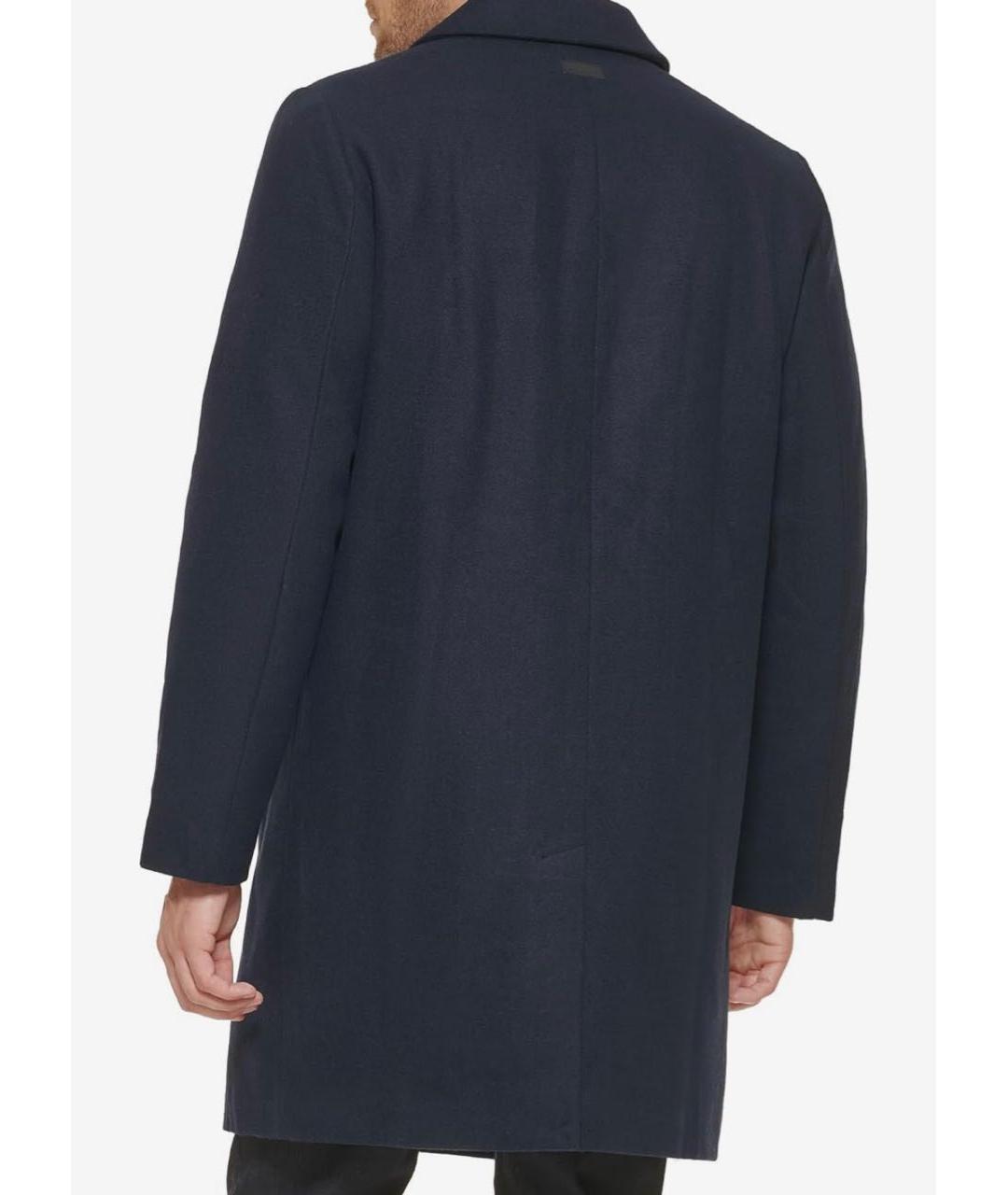 DKNY Темно-синее шерстяное пальто, фото 4