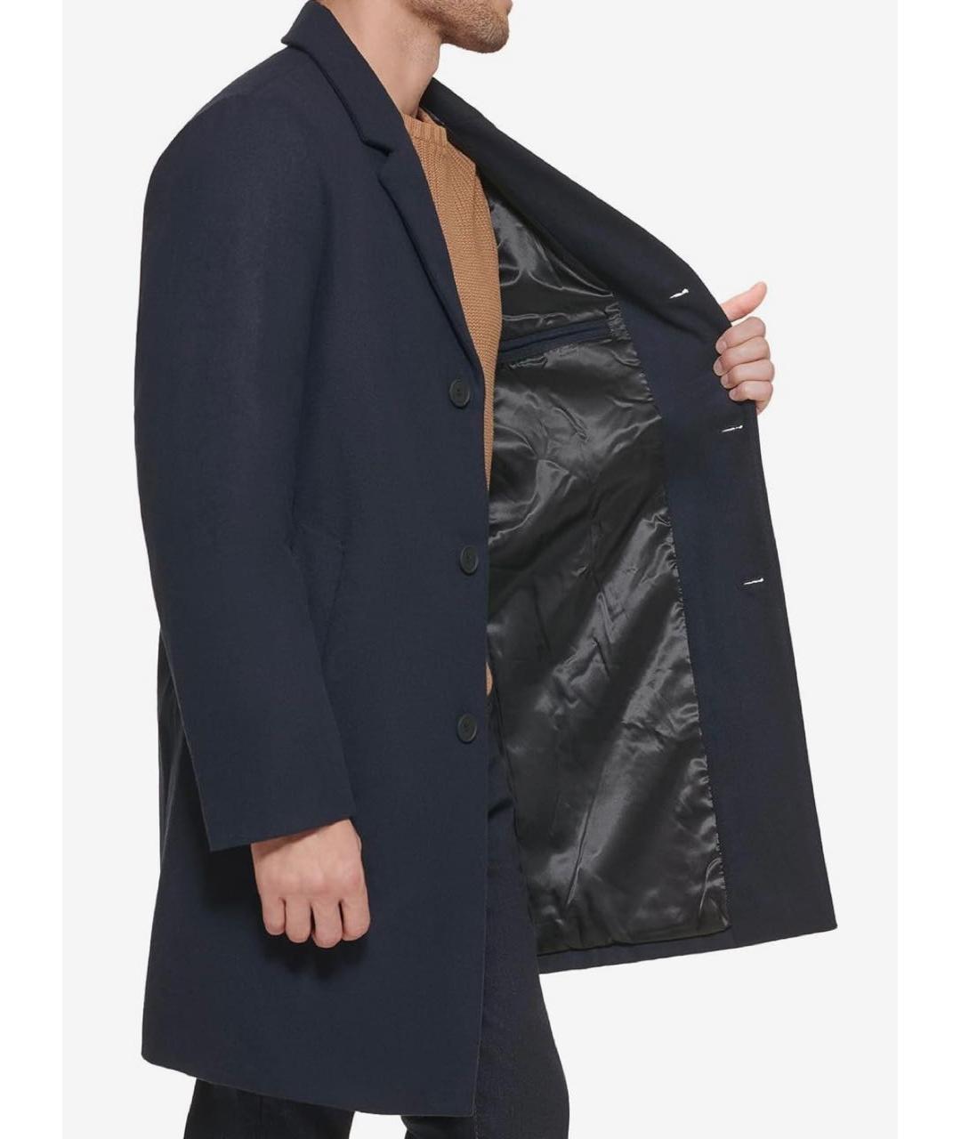 DKNY Темно-синее шерстяное пальто, фото 5