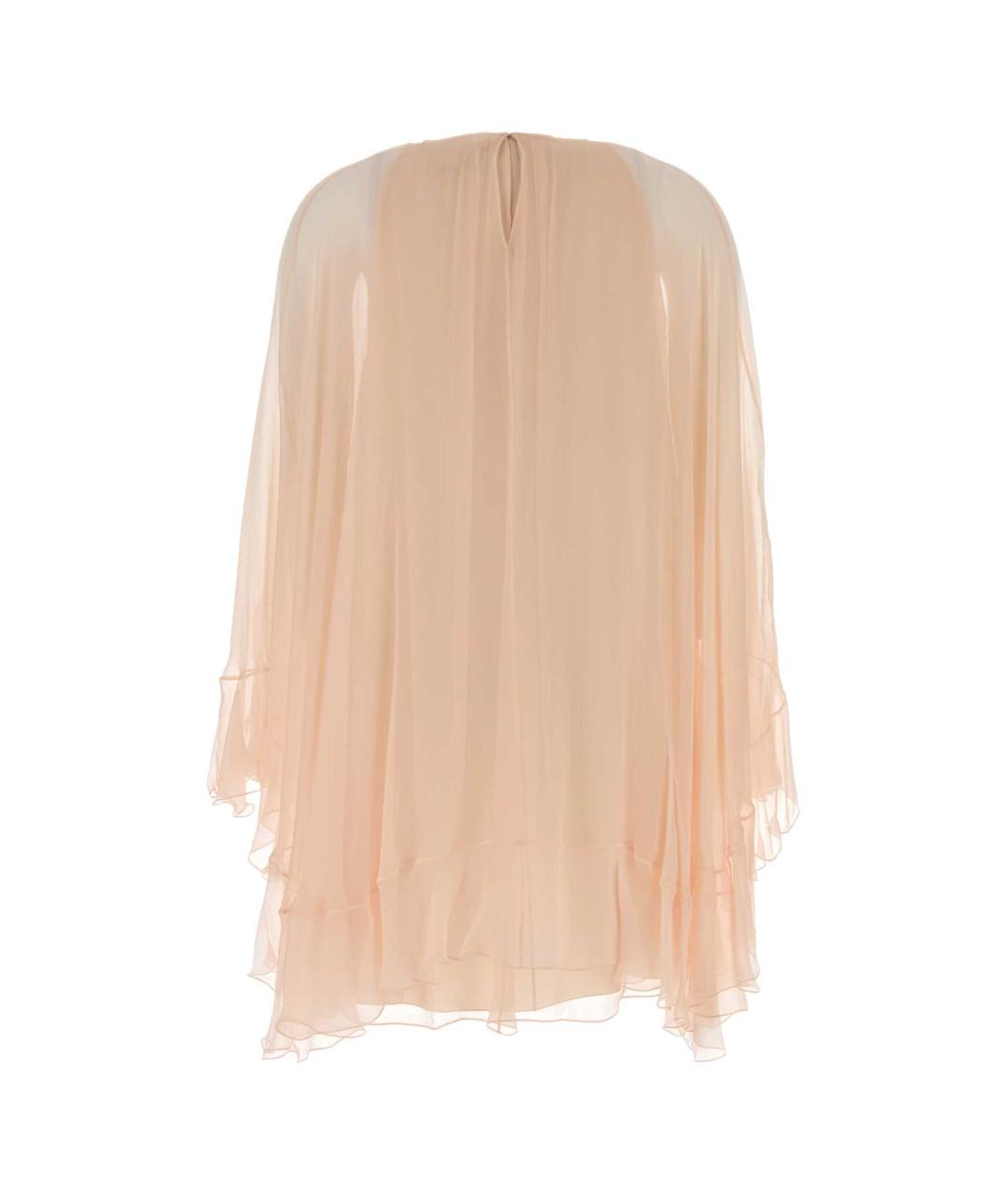 CHLOE Розовое шелковое повседневное платье, фото 2