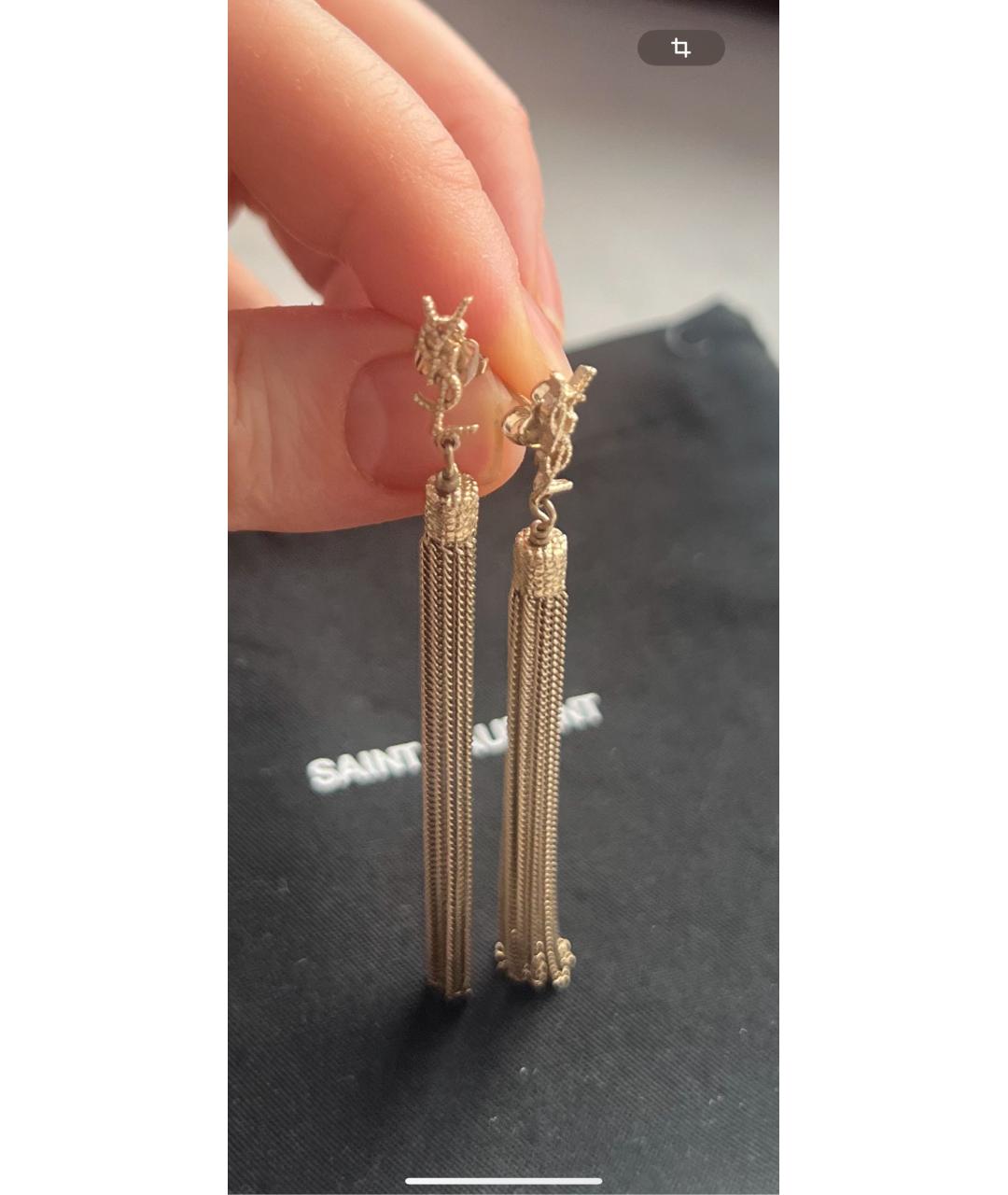 SAINT LAURENT Золотые металлические серьги, фото 2