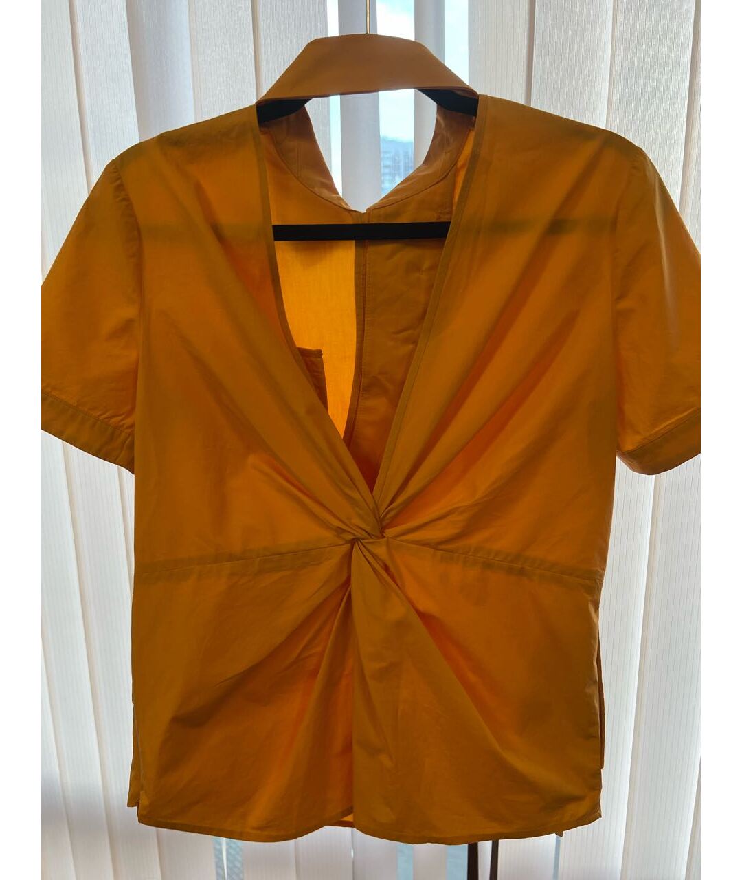 SELF-PORTRAIT Оранжевая полиамидовая рубашка, фото 2