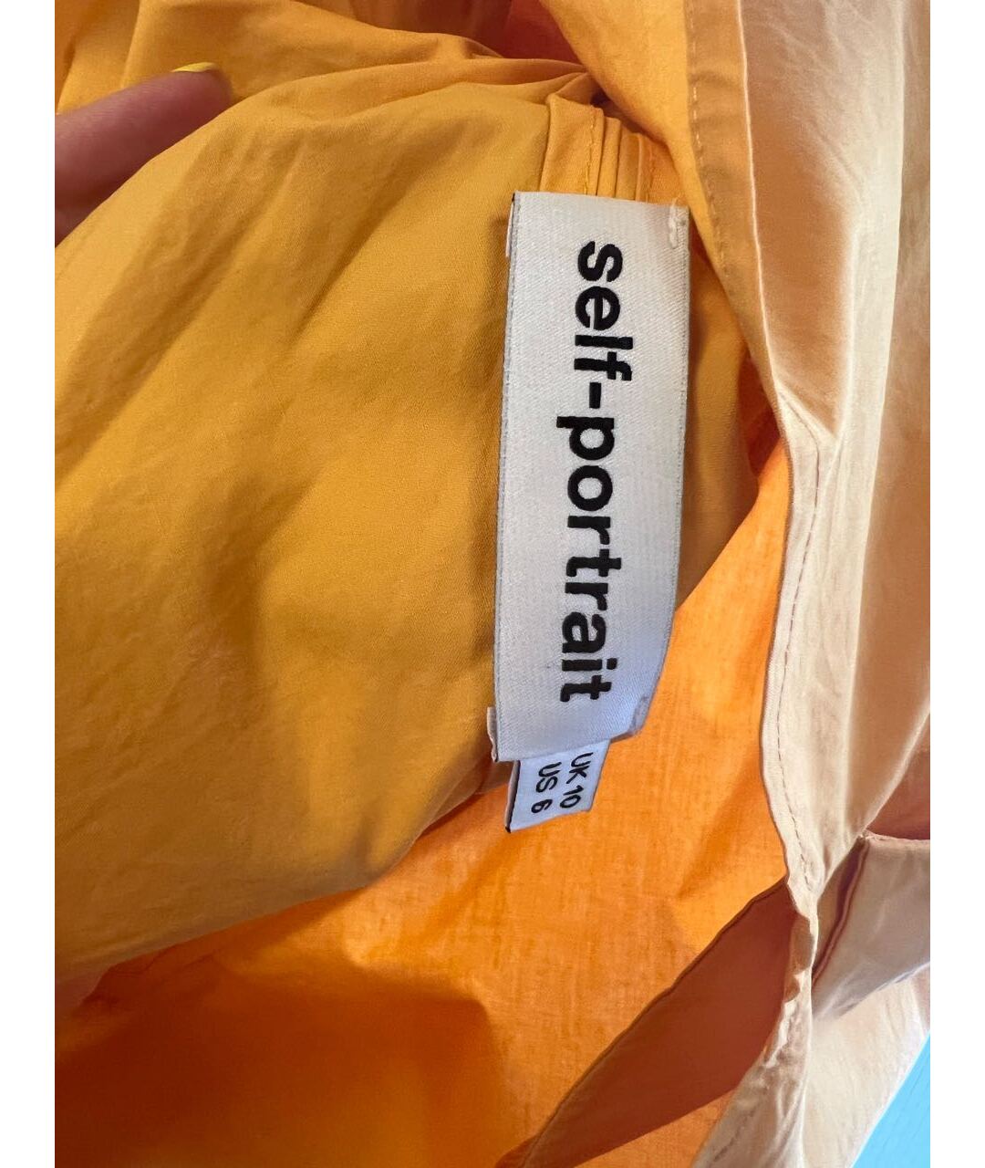 SELF-PORTRAIT Оранжевая полиамидовая рубашка, фото 3
