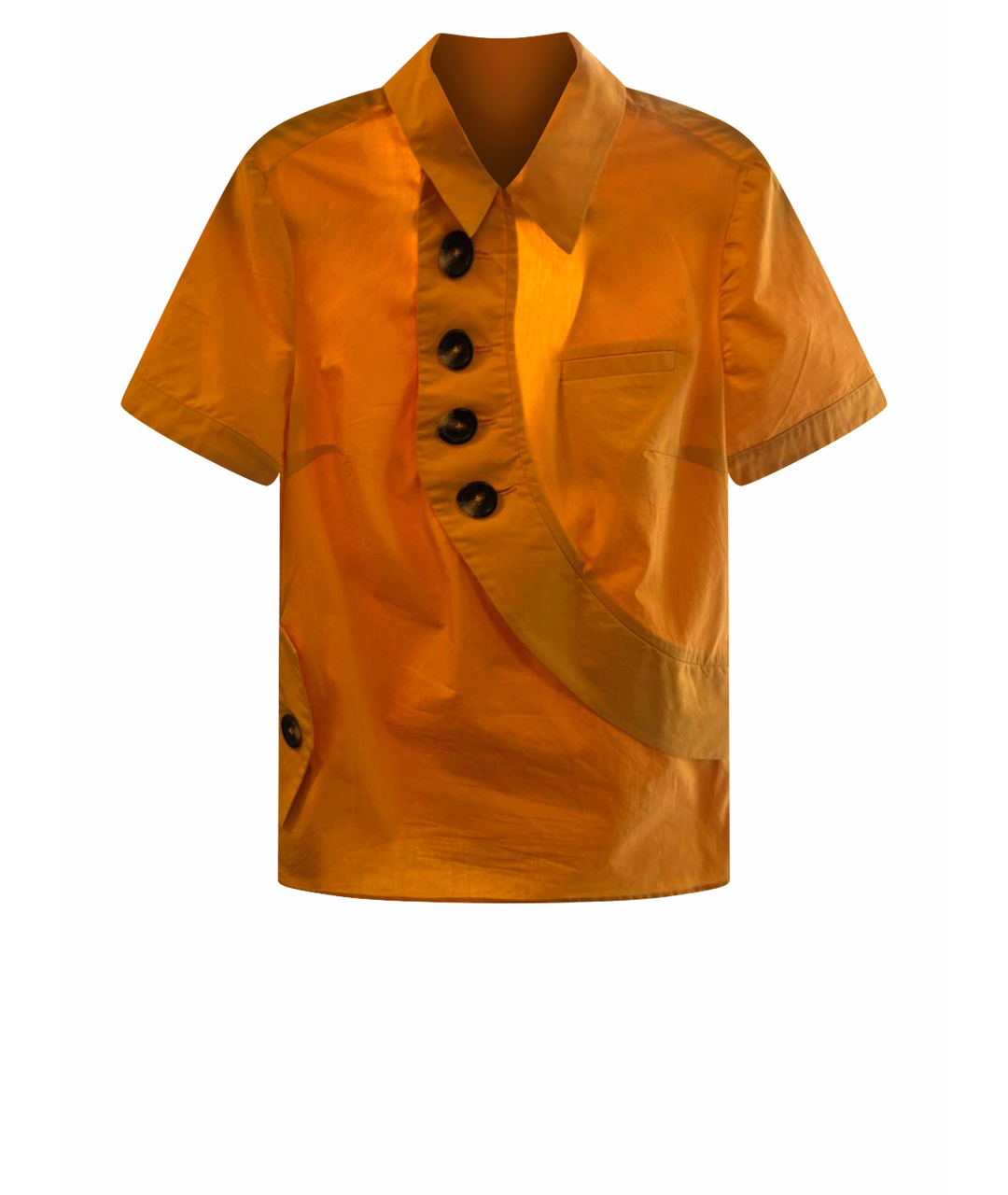 SELF-PORTRAIT Оранжевая полиамидовая рубашка, фото 1