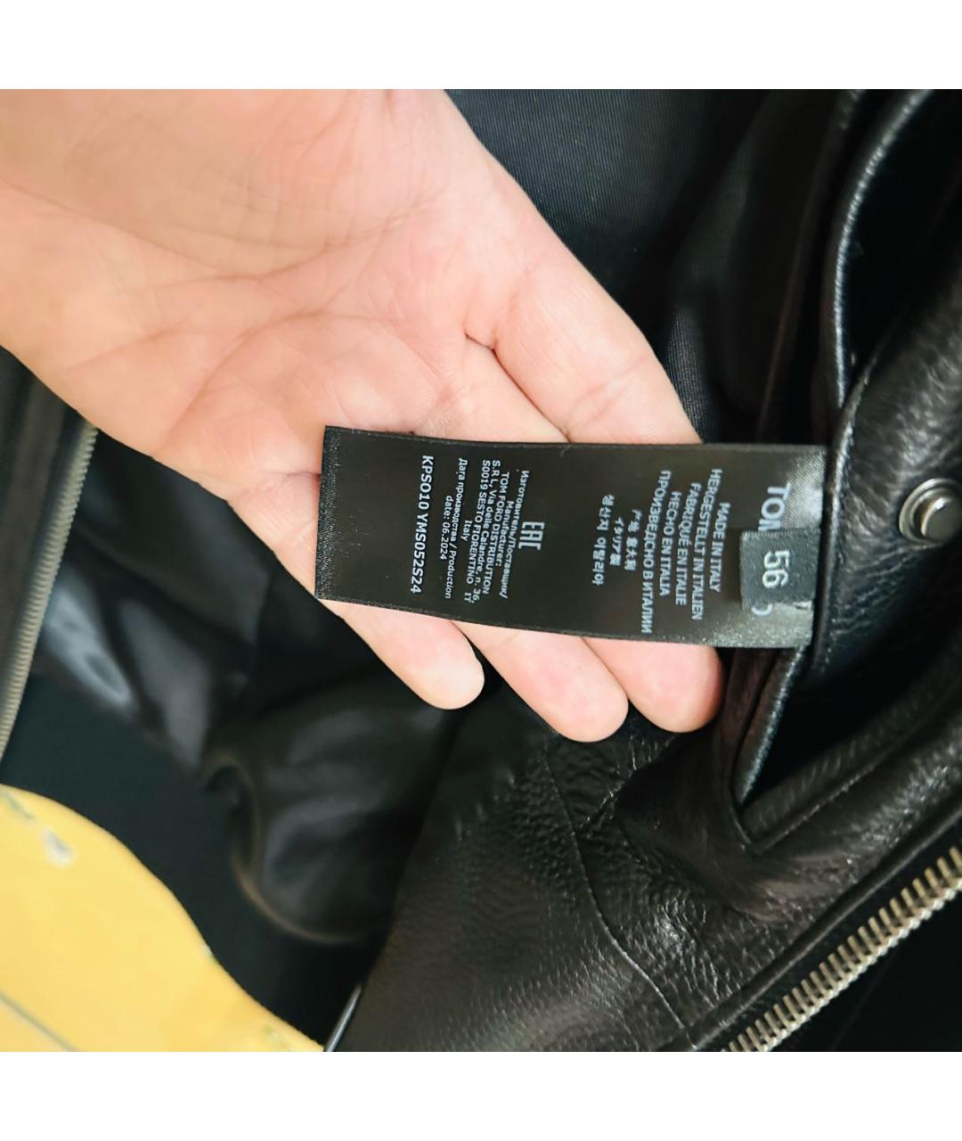 TOM FORD Черная кожаная куртка, фото 4