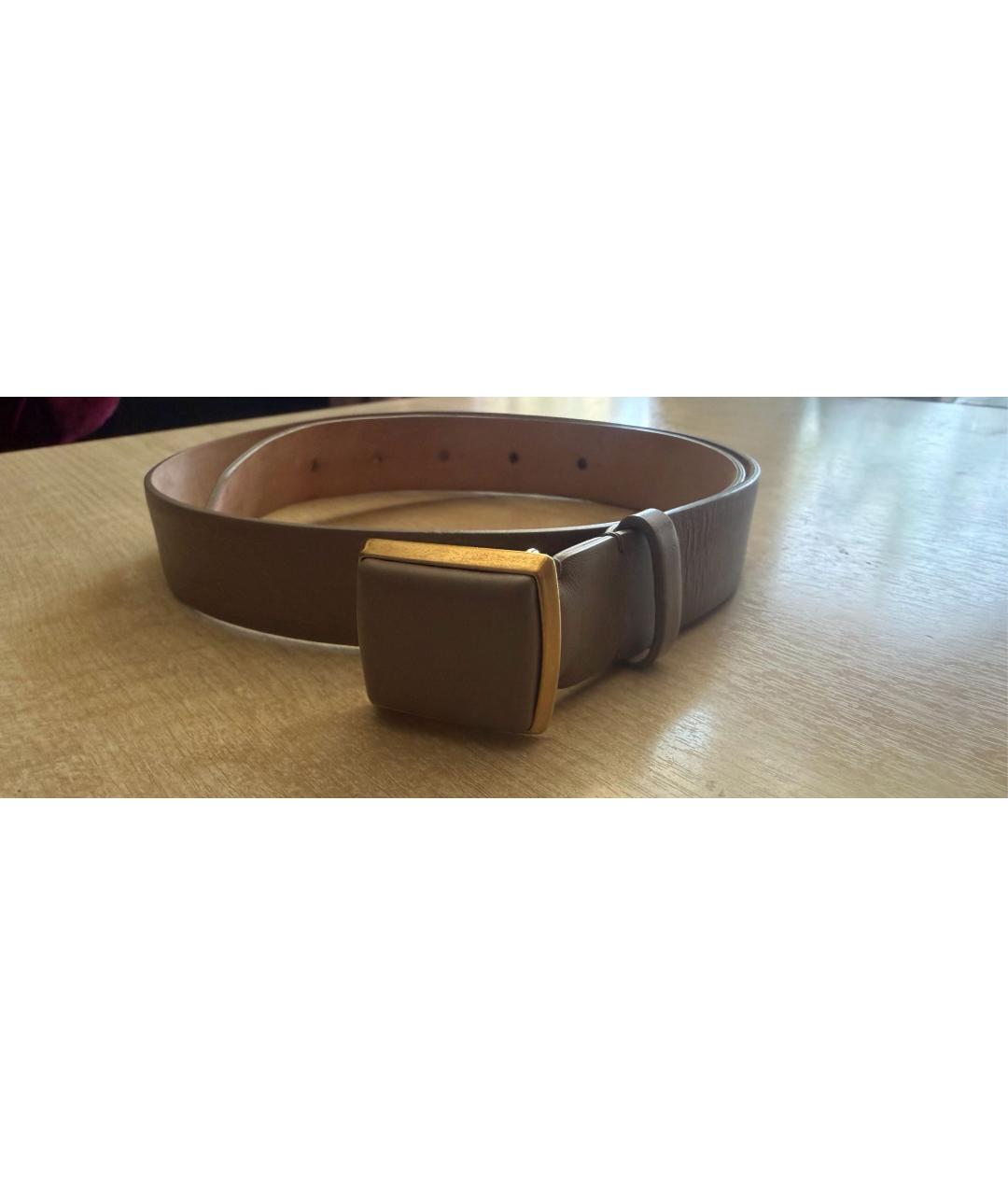 LORO PIANA Коричневый кожаный ремень, фото 4