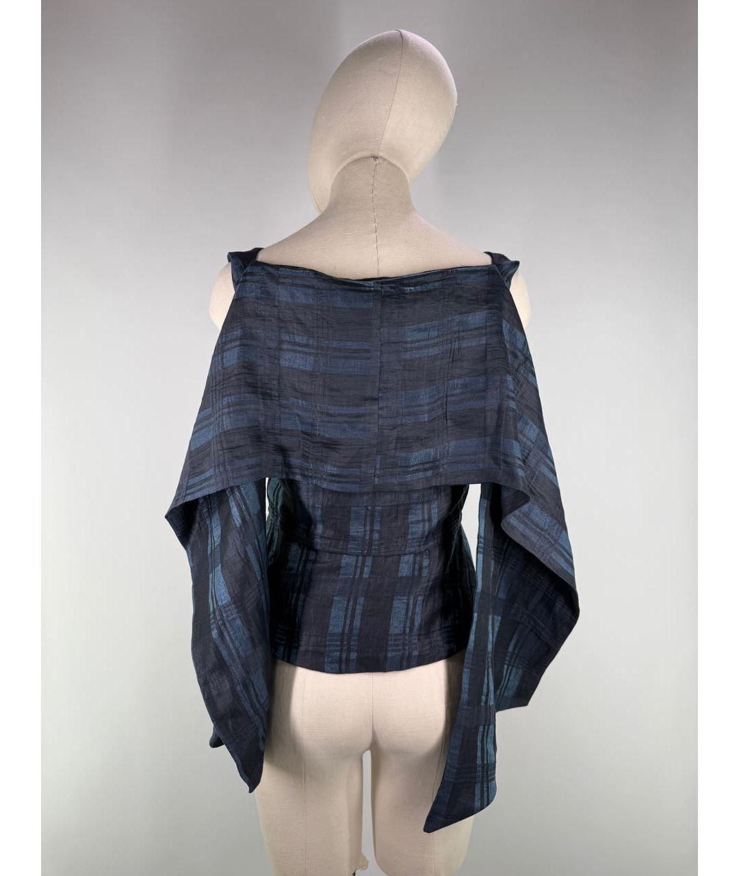 VIVIENNE WESTWOOD Темно-синяя льняная блузы, фото 2