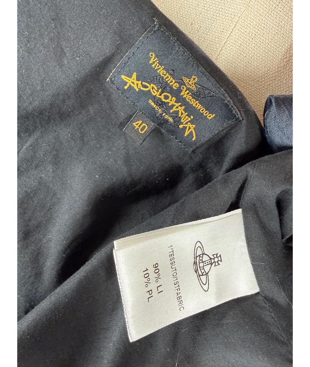 VIVIENNE WESTWOOD Темно-синяя льняная блузы, фото 8