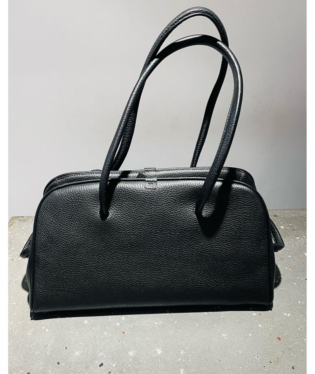 JACQUEMUS Черная кожаная сумка с короткими ручками, фото 3