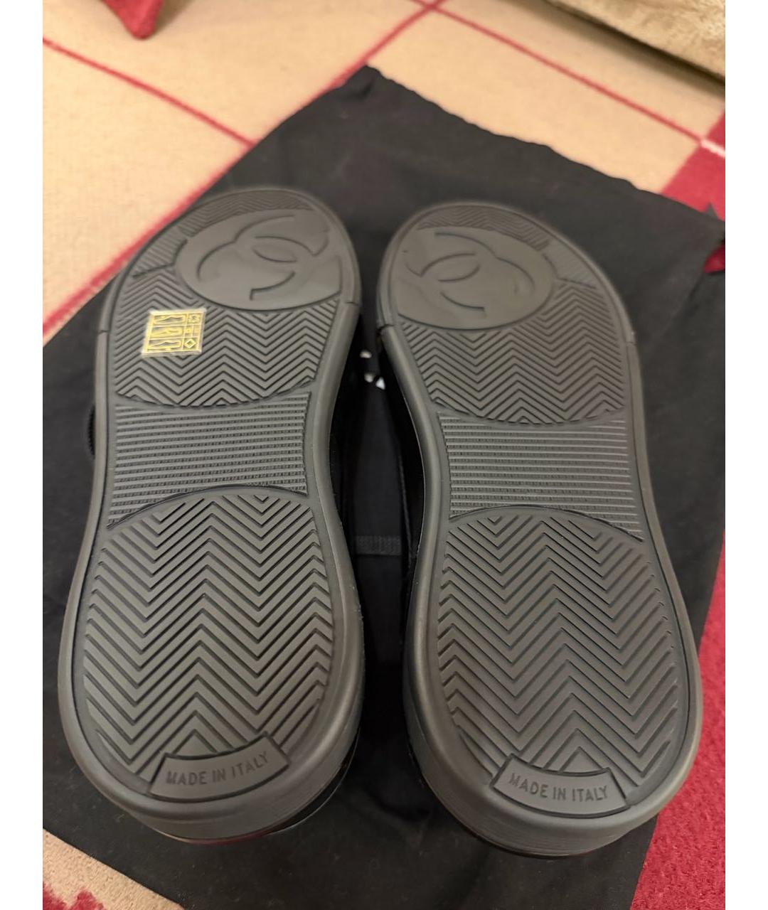 CHANEL Черные кожаные кеды, фото 4