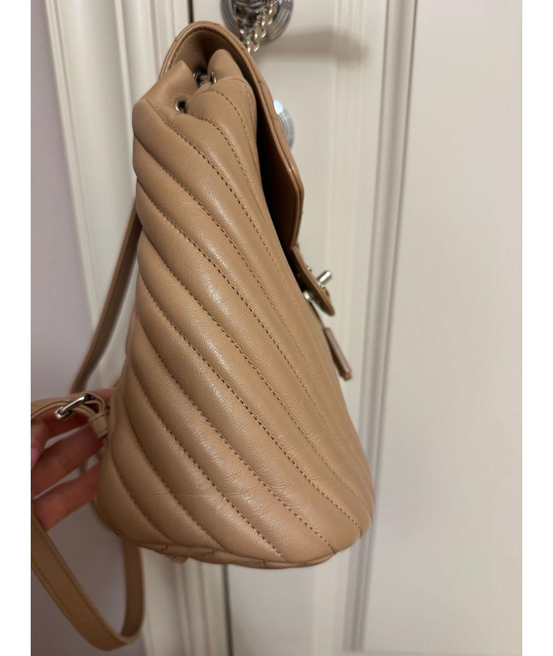 CHANEL Бежевый кожаный рюкзак, фото 3