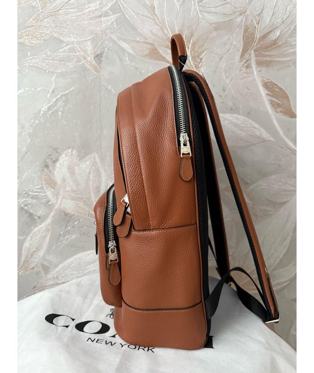 COACH Коричневый кожаный рюкзак, фото 3