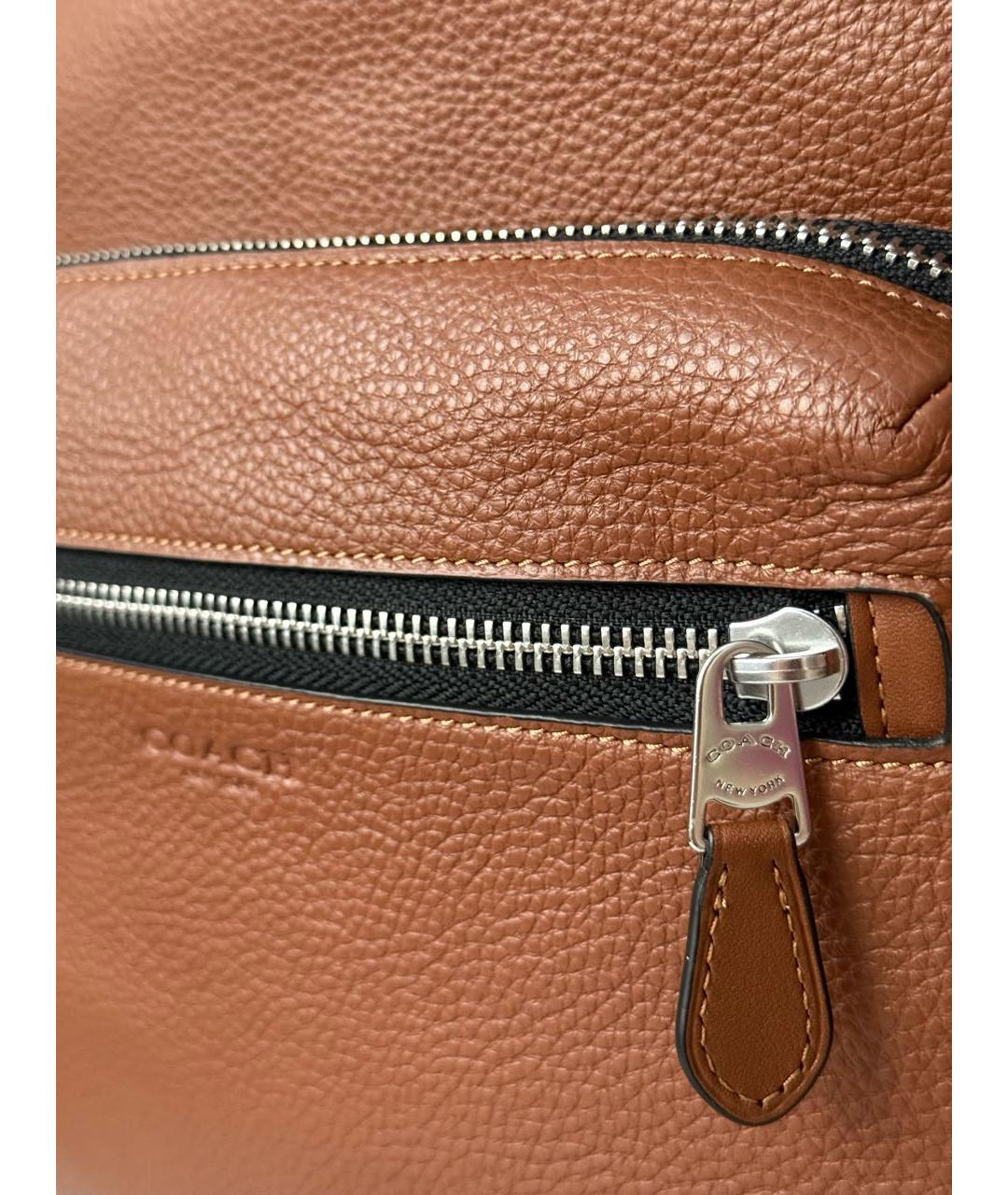 COACH Коричневый кожаный рюкзак, фото 5