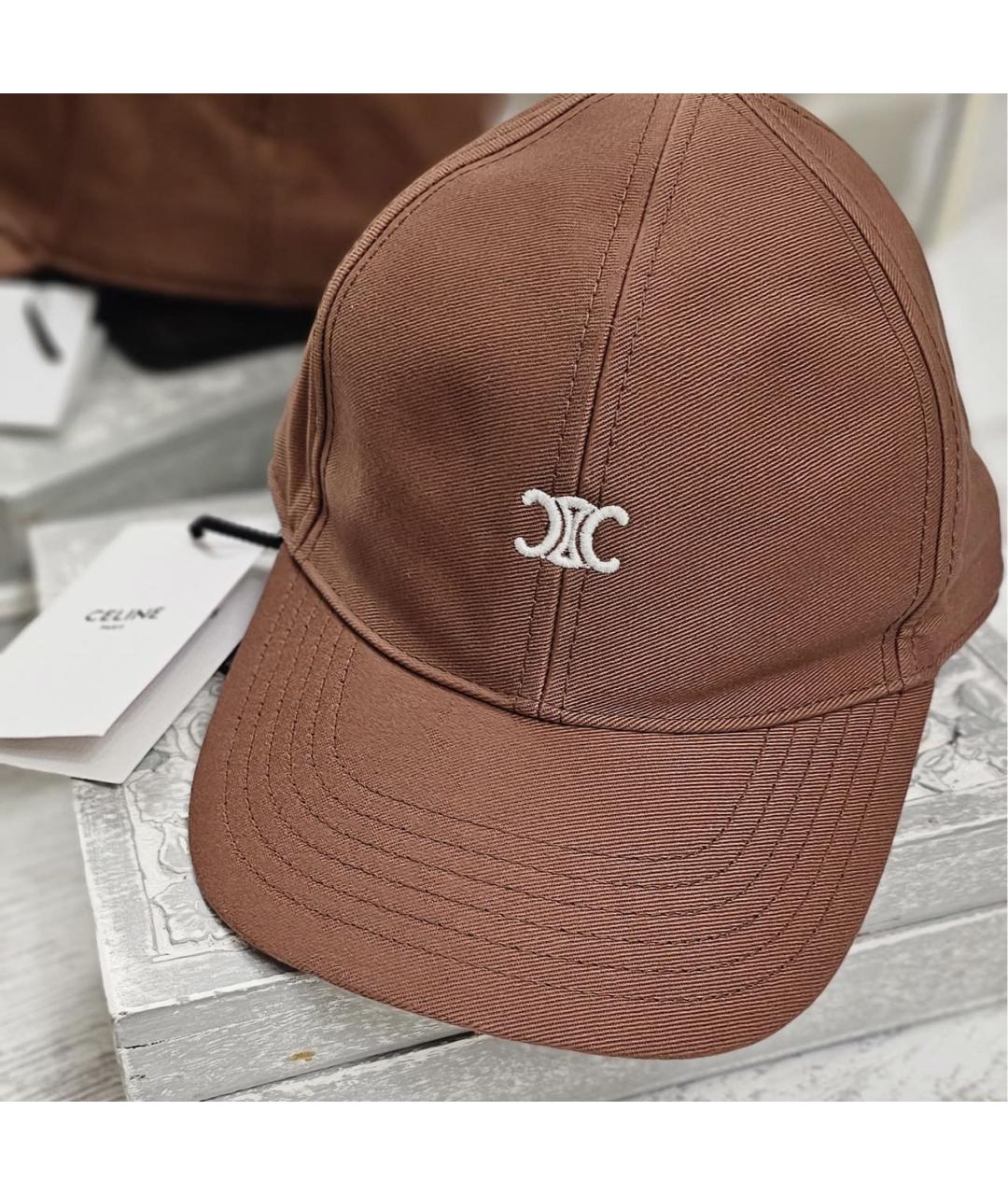 CELINE Коричневая хлопковая кепка, фото 8