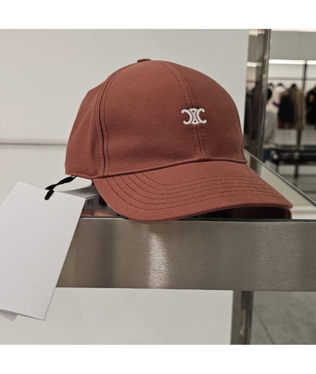 CELINE Коричневая хлопковая кепка, фото 2