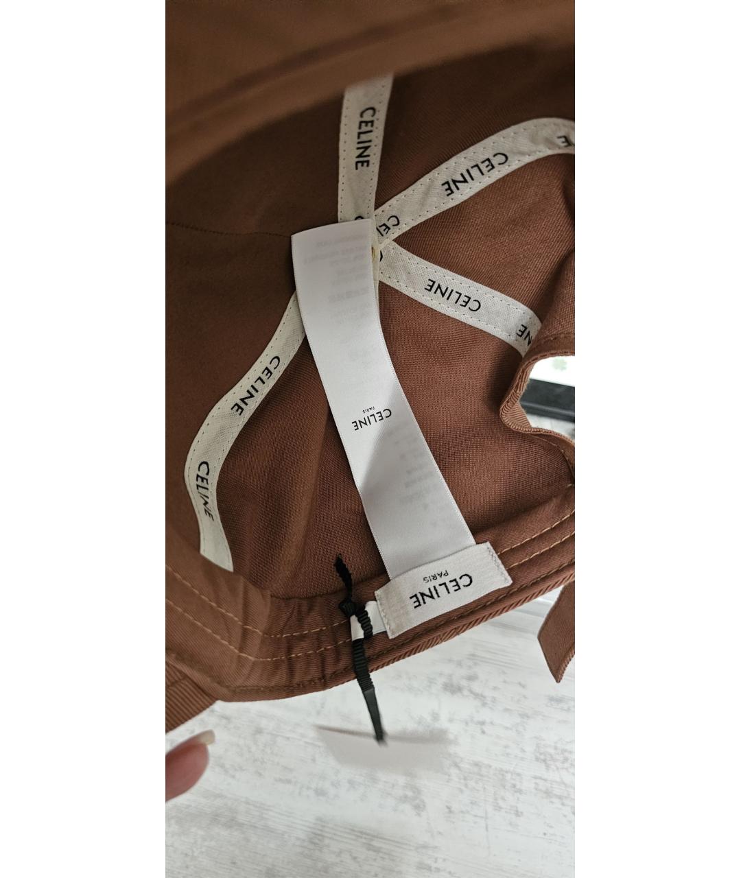 CELINE Коричневая хлопковая кепка, фото 6