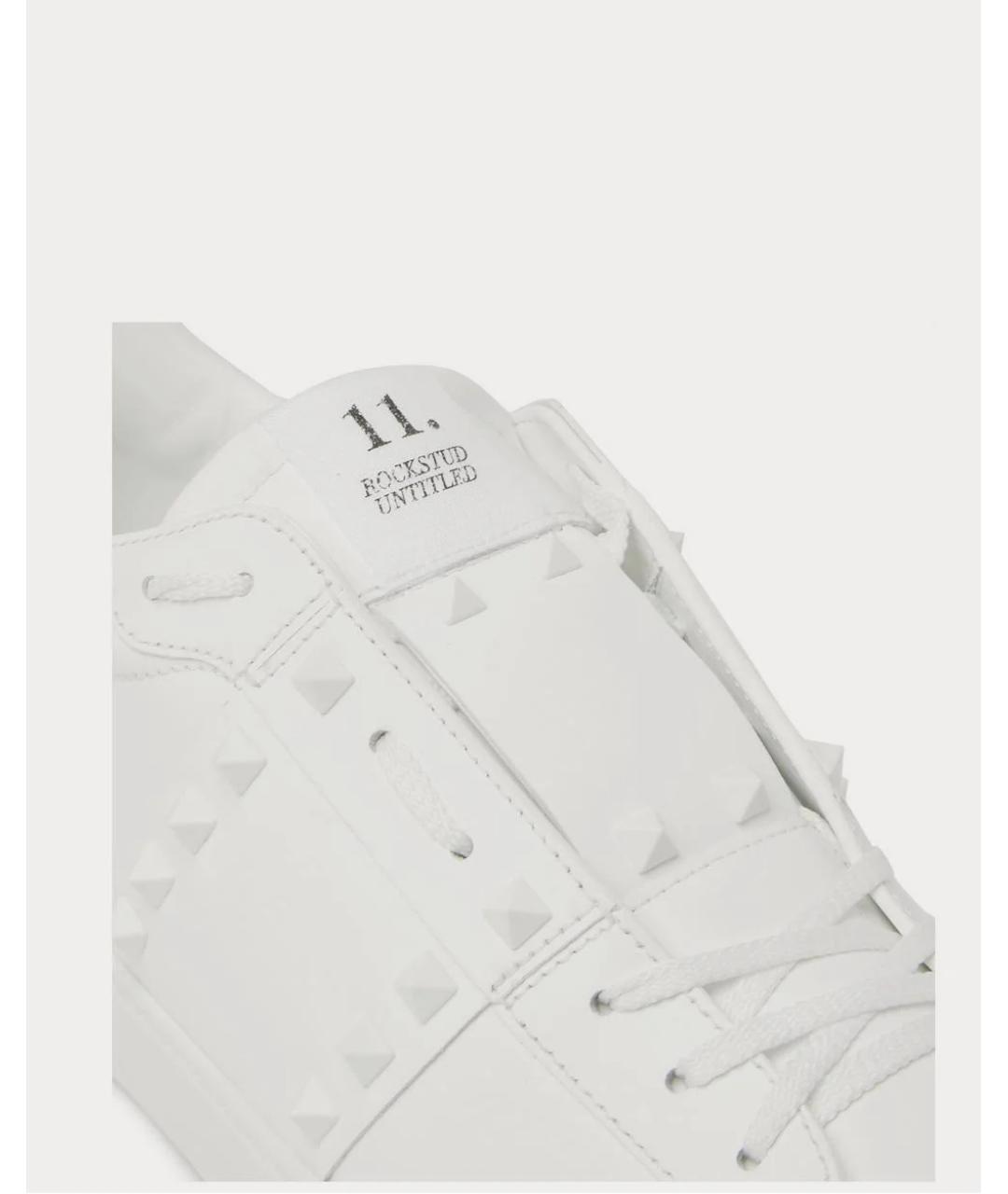 VALENTINO Белые кожаные низкие кроссовки / кеды, фото 5