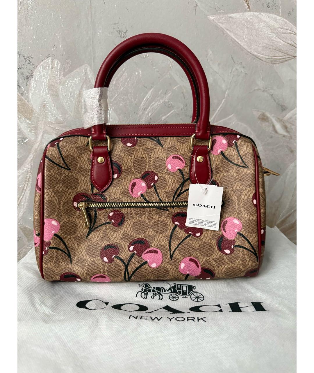 COACH Кожаная сумка с короткими ручками, фото 5