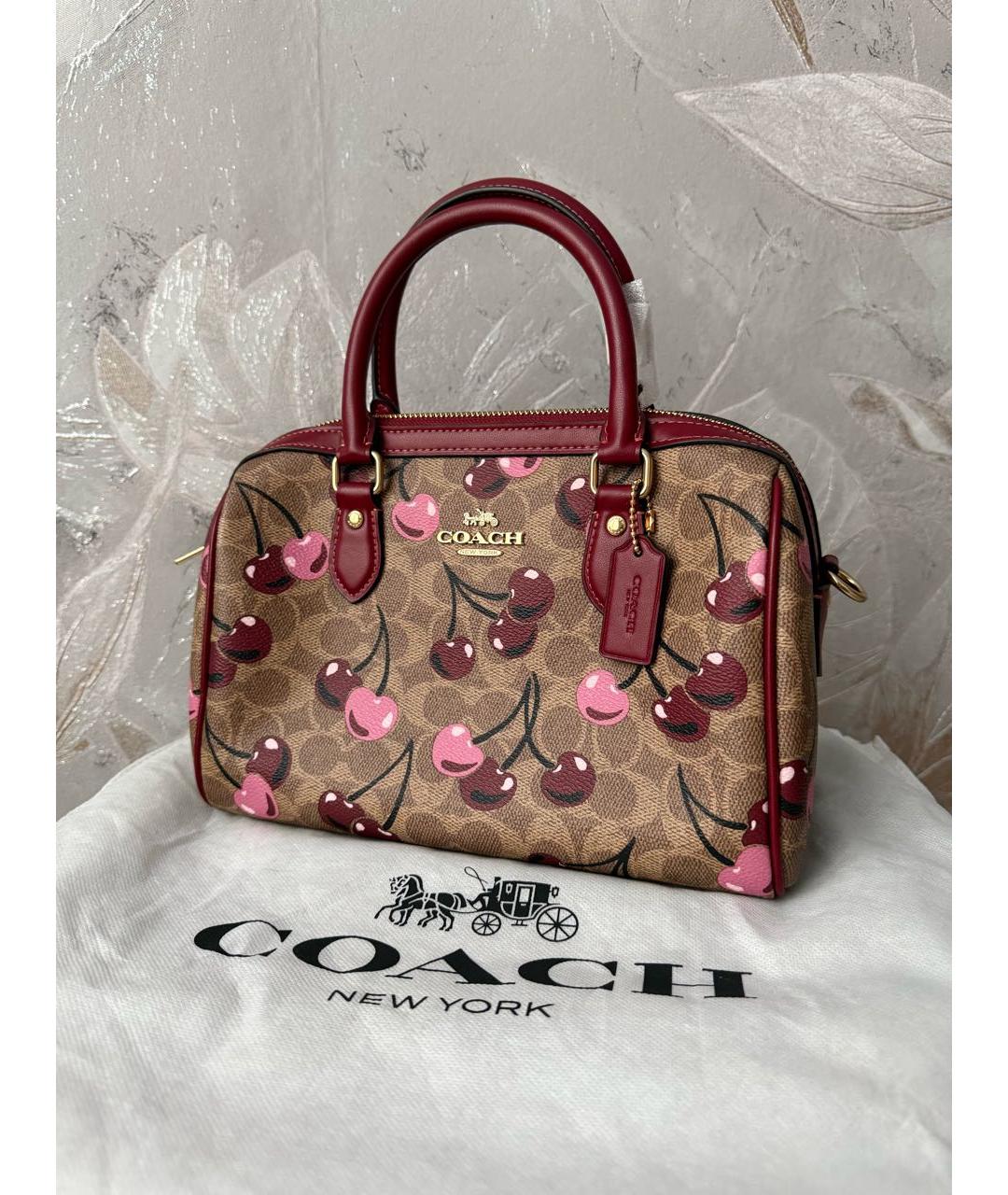 COACH Кожаная сумка с короткими ручками, фото 2