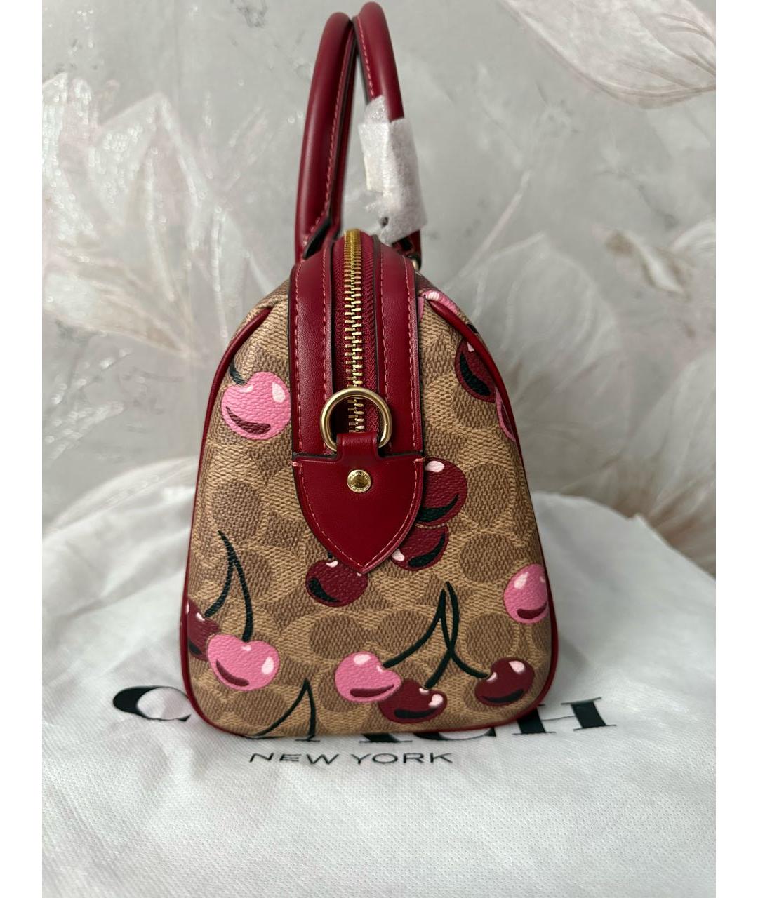 COACH Кожаная сумка с короткими ручками, фото 4