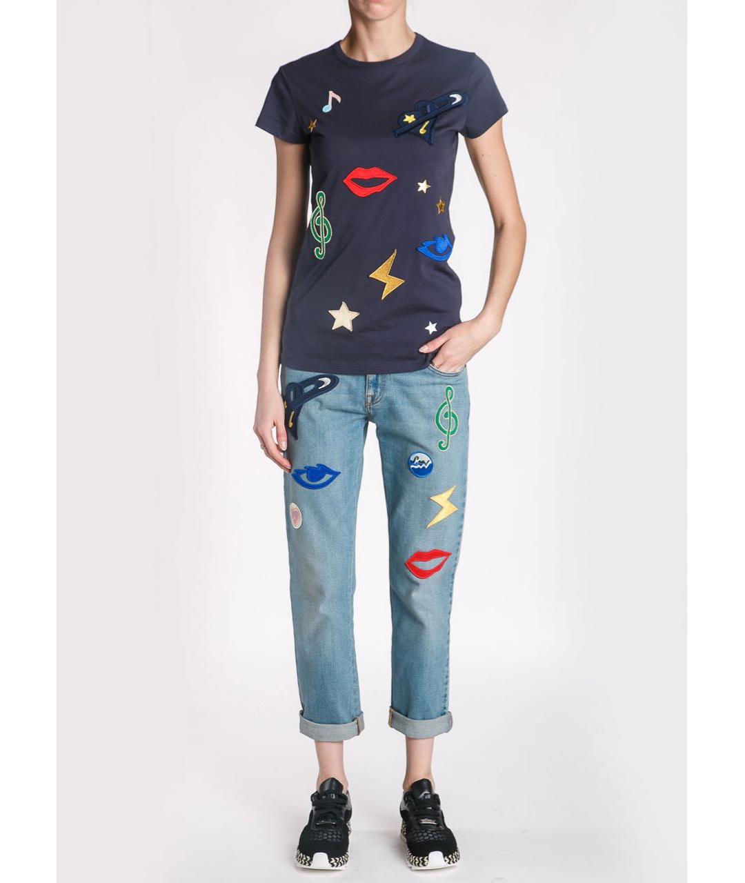 STELLA MCCARTNEY Темно-синяя хлопковая футболка, фото 5