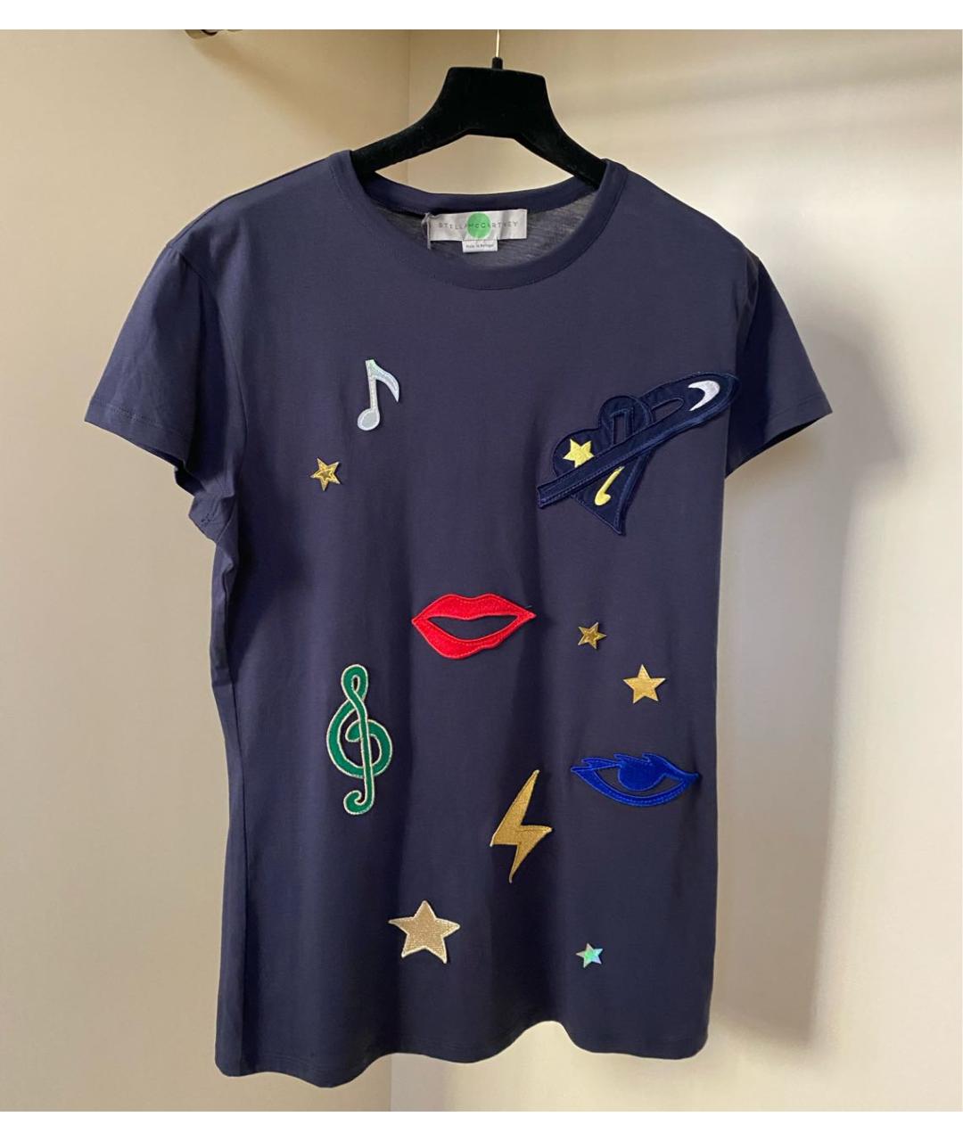 STELLA MCCARTNEY Темно-синяя хлопковая футболка, фото 6