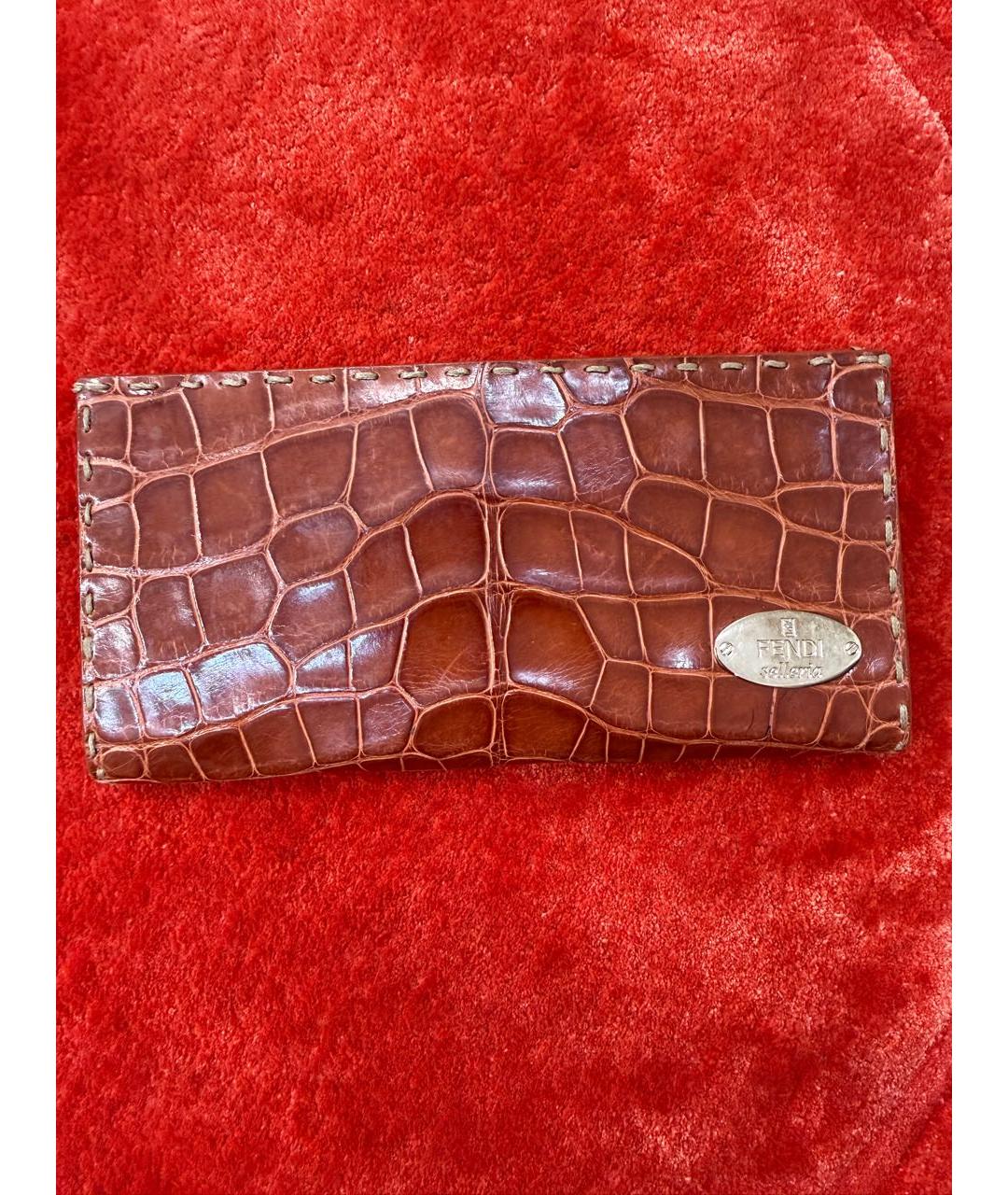 FENDI Коричневый кошелек из экзотической кожи, фото 6