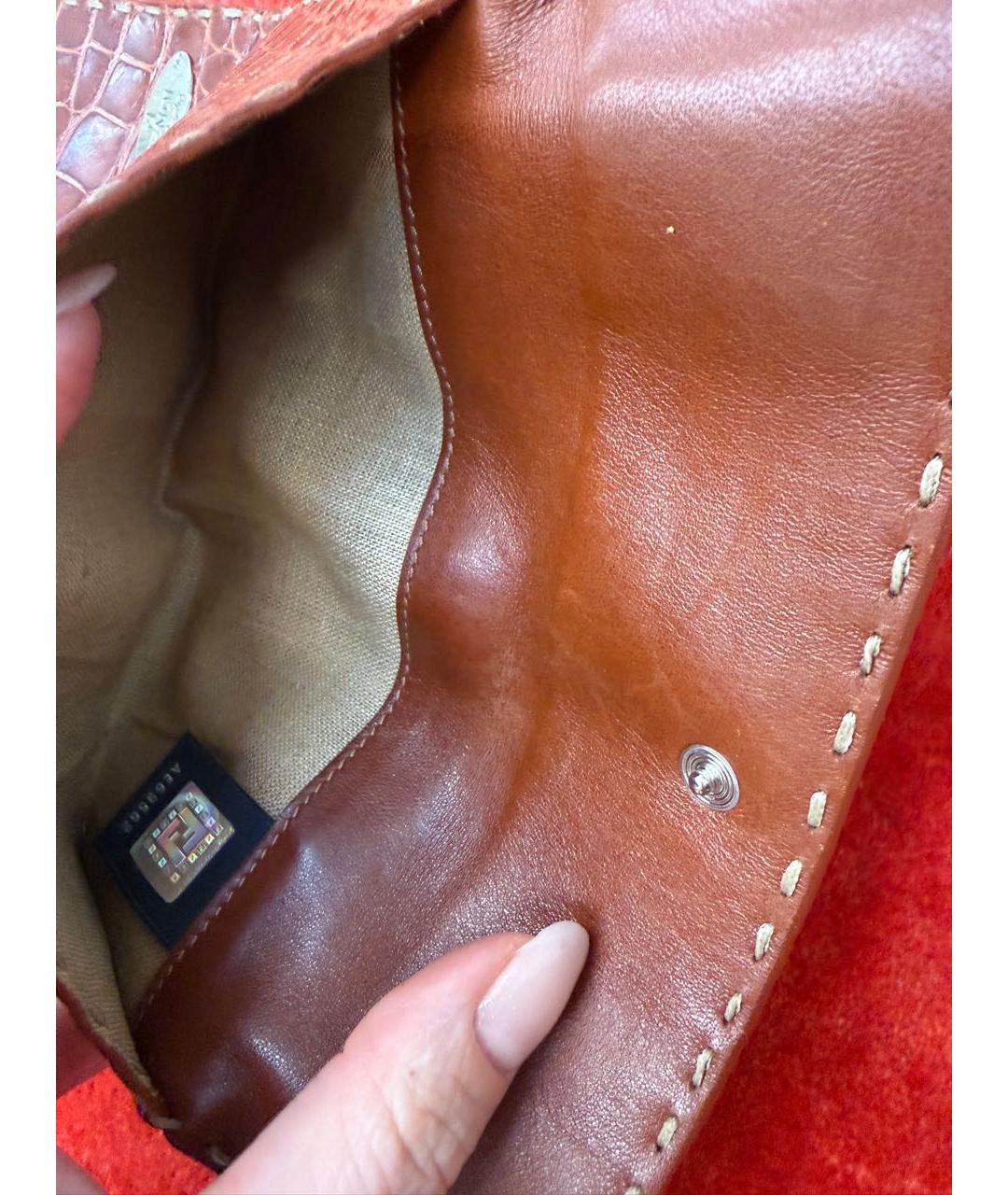 FENDI Коричневый кошелек из экзотической кожи, фото 5