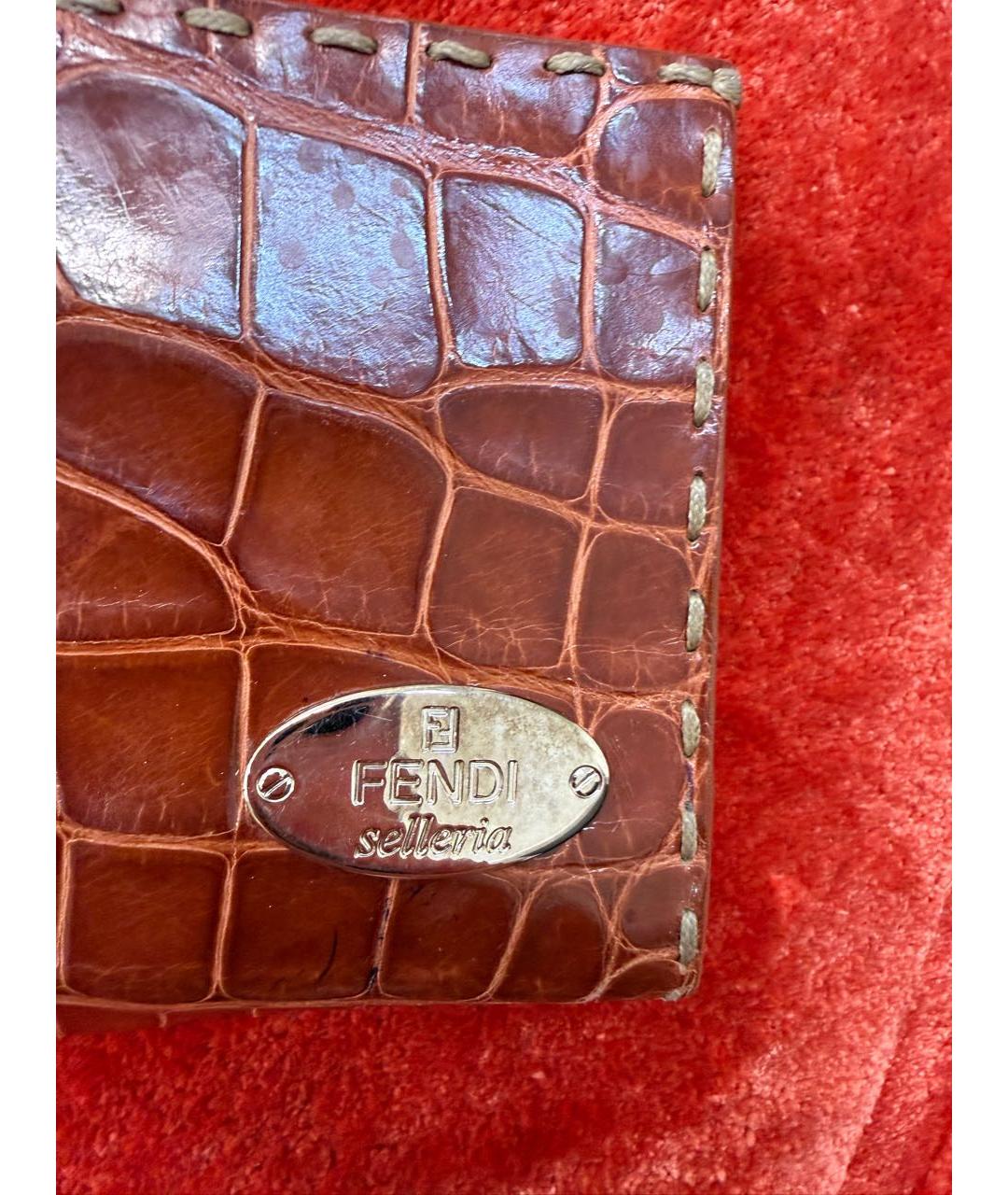 FENDI Коричневый кошелек из экзотической кожи, фото 2