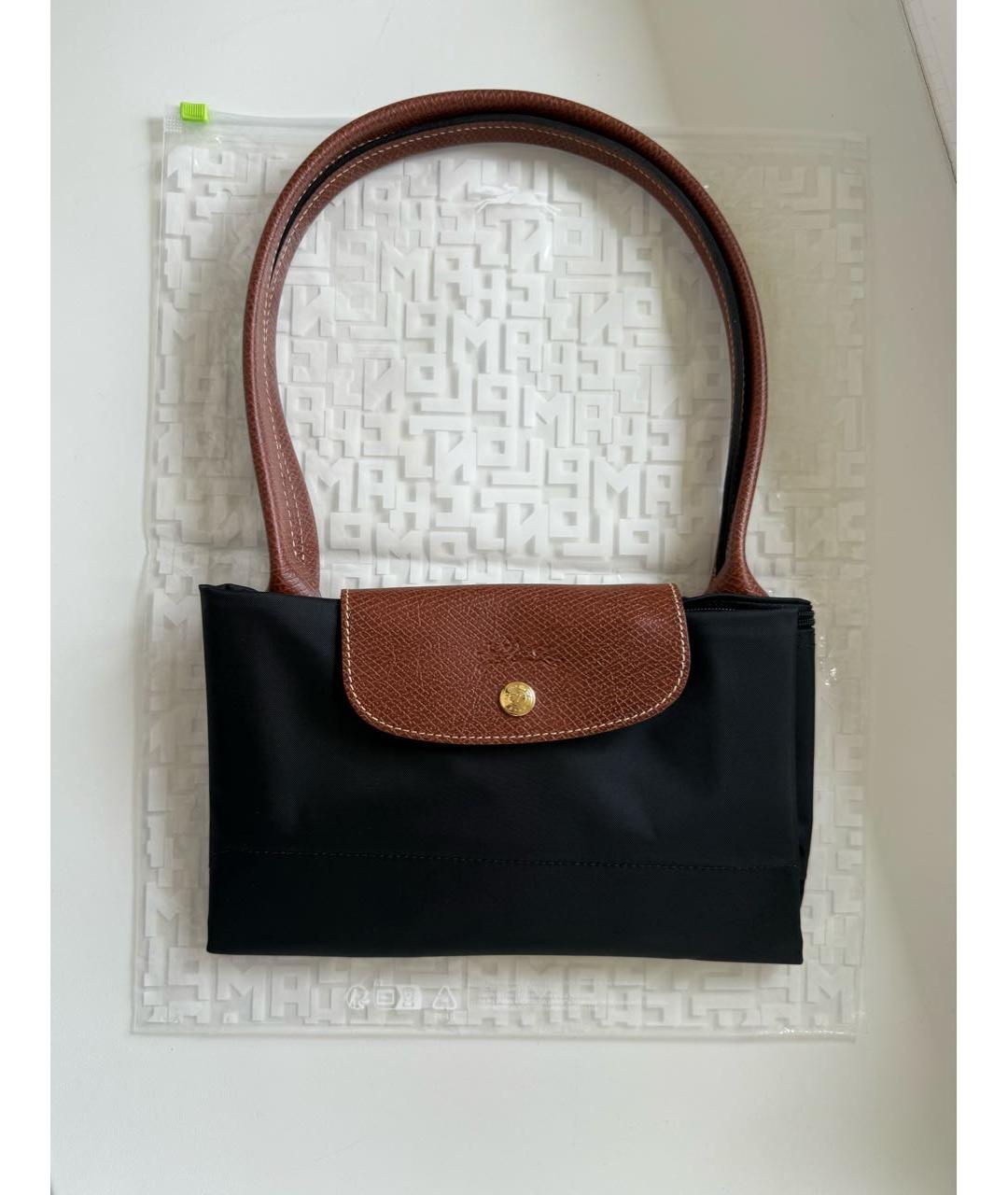 LONGCHAMP Черная тканевая сумка тоут, фото 2