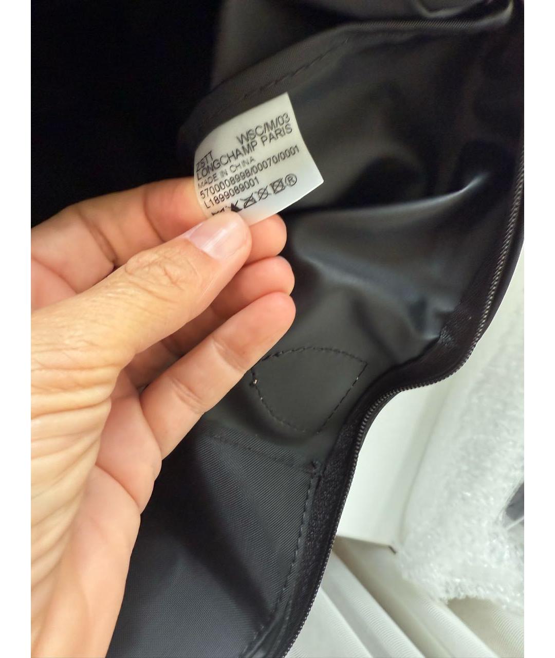 LONGCHAMP Черная тканевая сумка тоут, фото 4