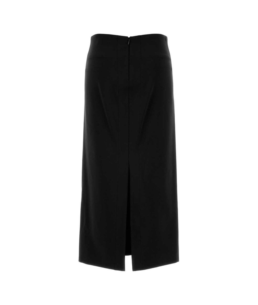 JIL SANDER Черная вискозная юбка миди, фото 2