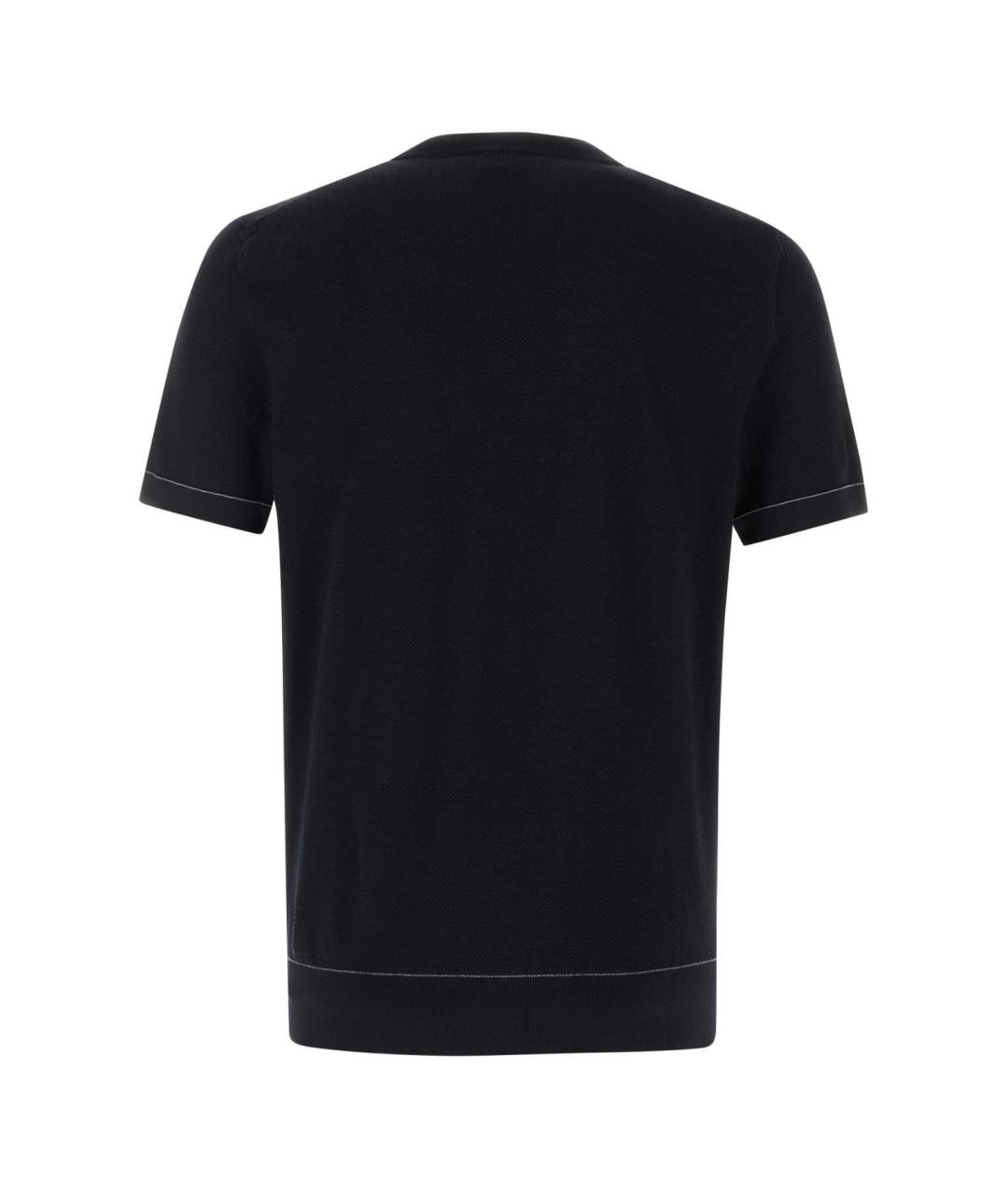 BRIONI Черная хлопковая футболка, фото 2