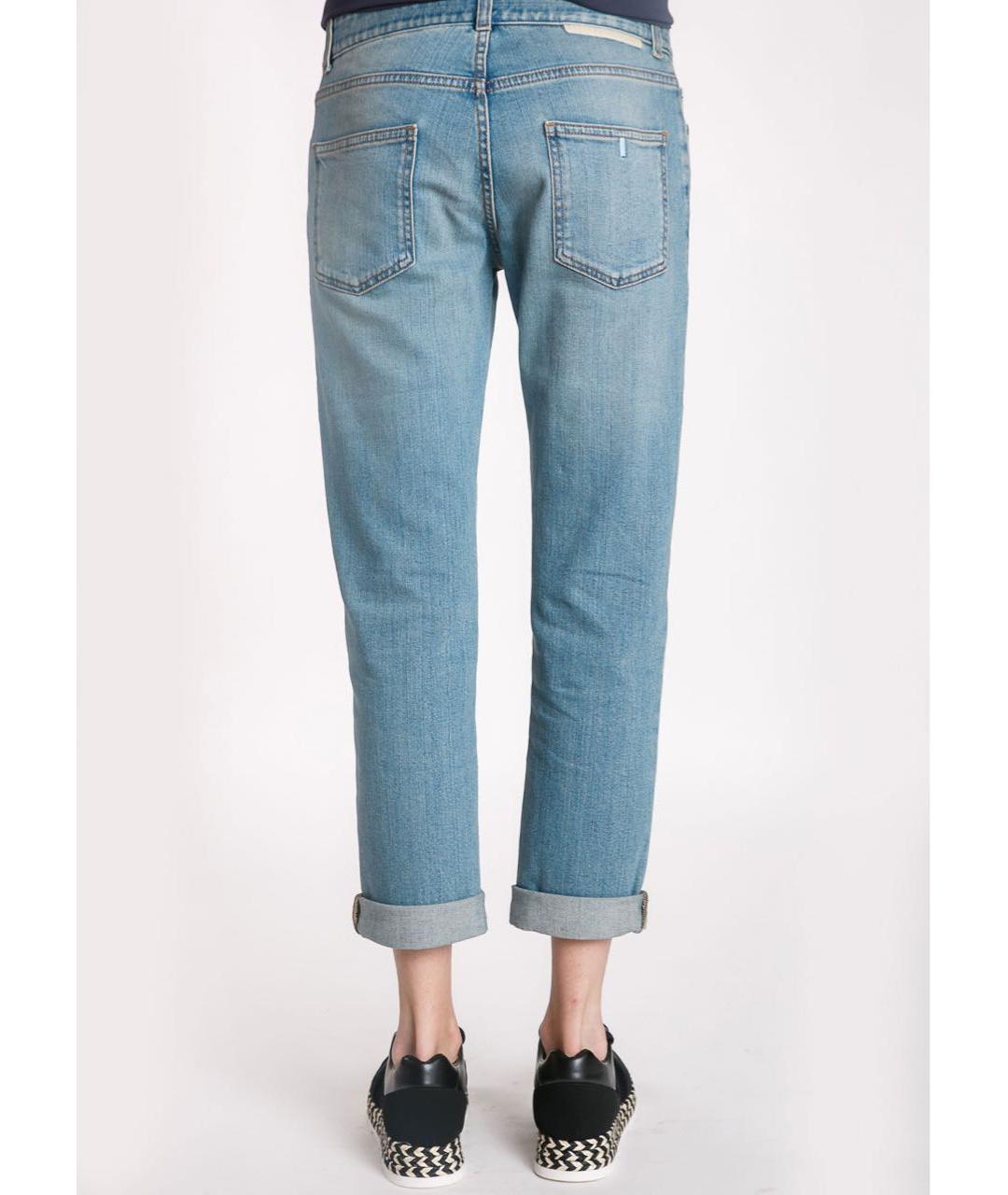 STELLA MCCARTNEY Синие хлопко-эластановые прямые джинсы, фото 4