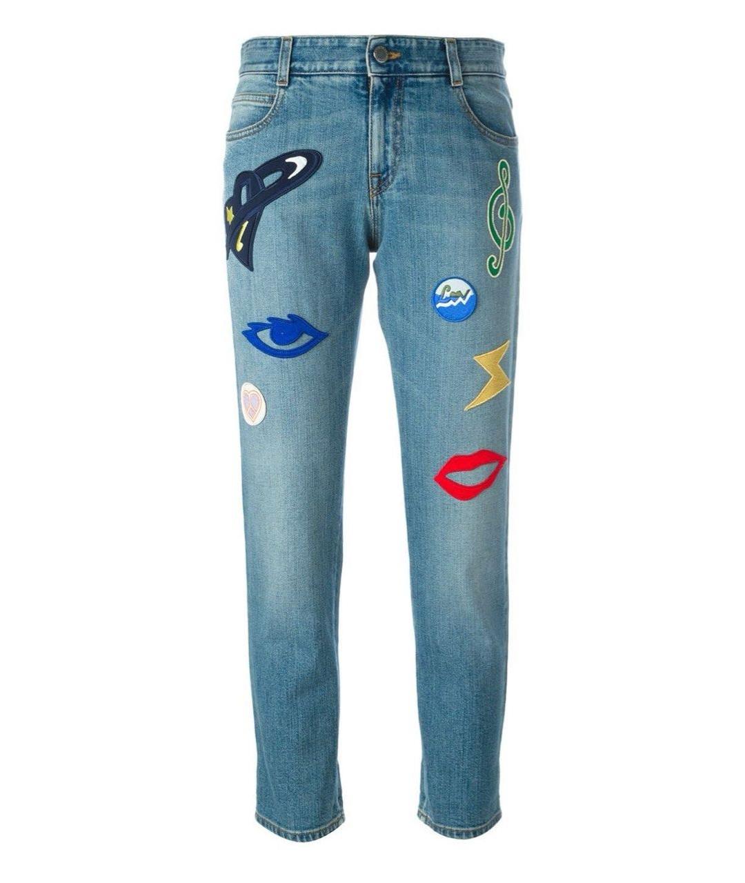 STELLA MCCARTNEY Синие хлопко-эластановые прямые джинсы, фото 1