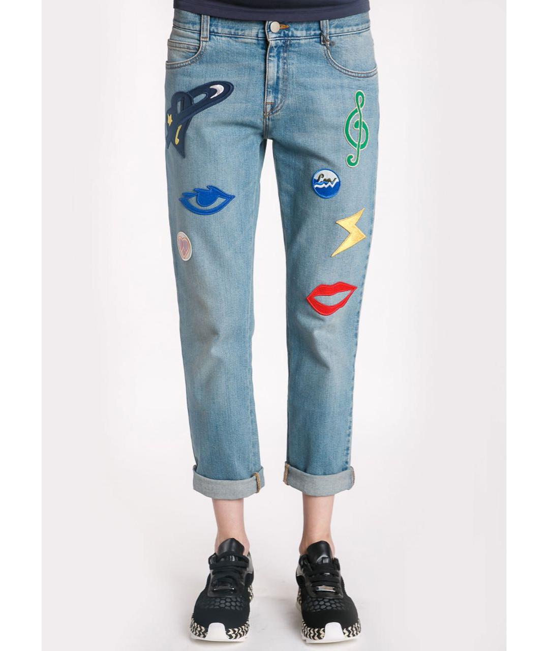 STELLA MCCARTNEY Синие хлопко-эластановые прямые джинсы, фото 3