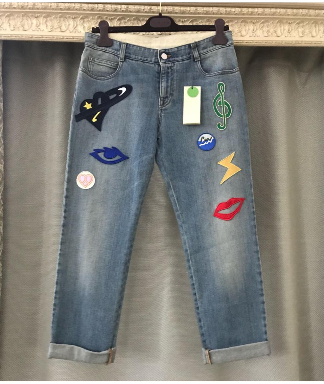 STELLA MCCARTNEY Синие хлопко-эластановые прямые джинсы, фото 6